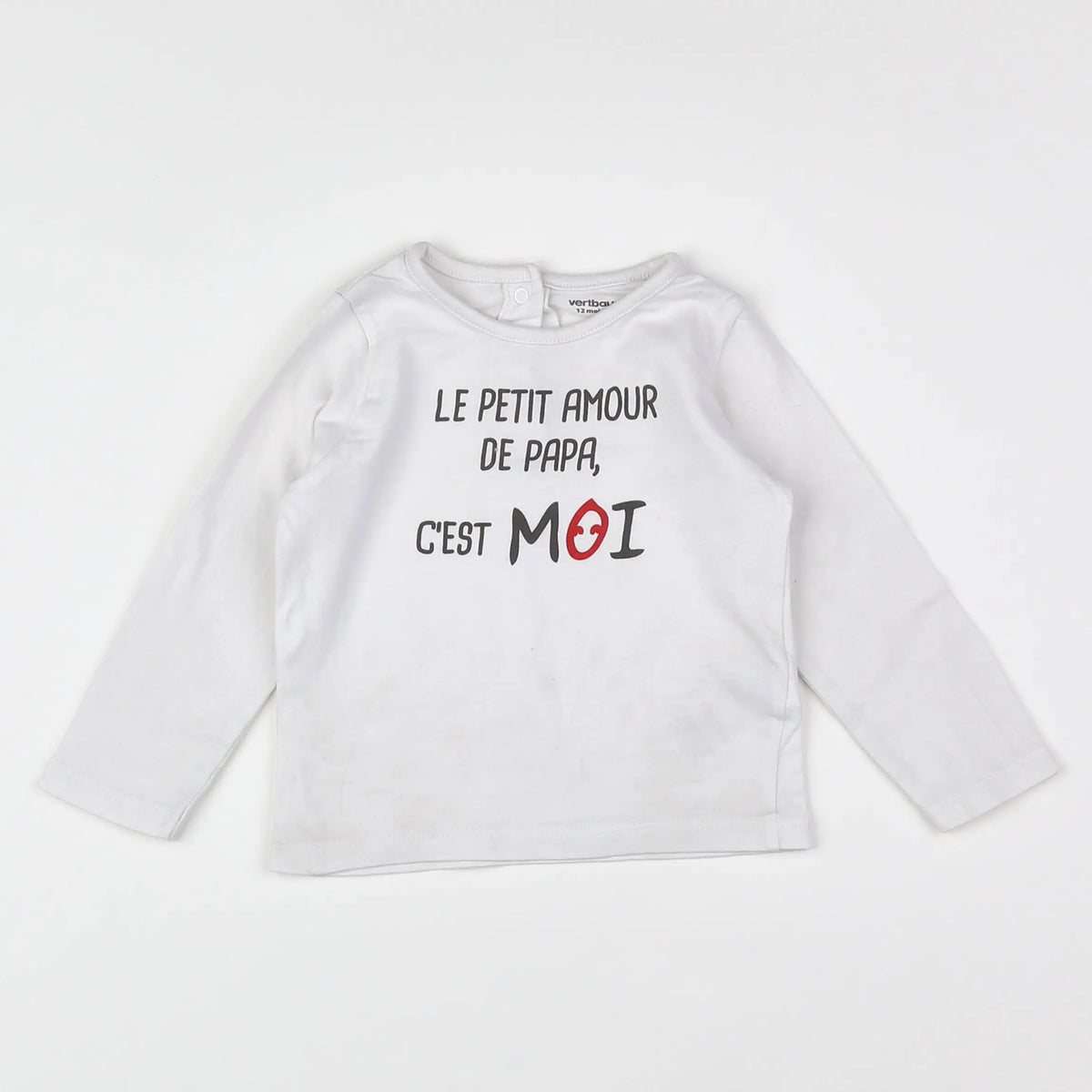 Vertbaudet - tee-shirt blanc, multicolore - 12 mois