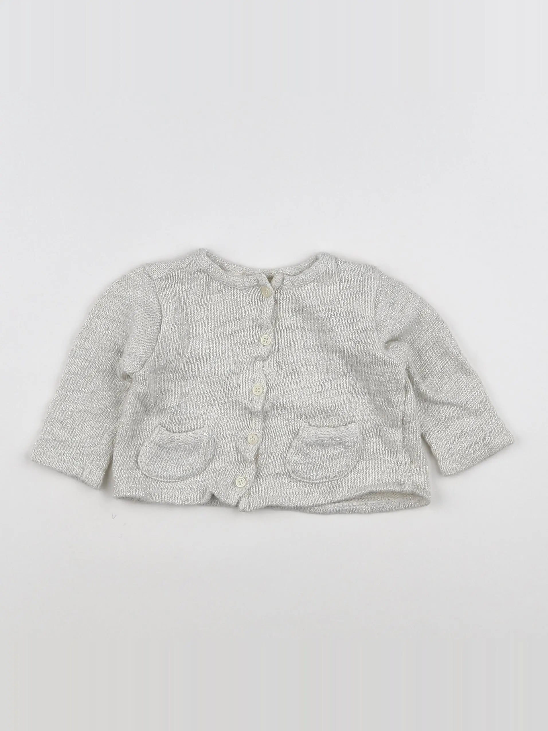 Zara - gilet gris, or - 6/9 mois