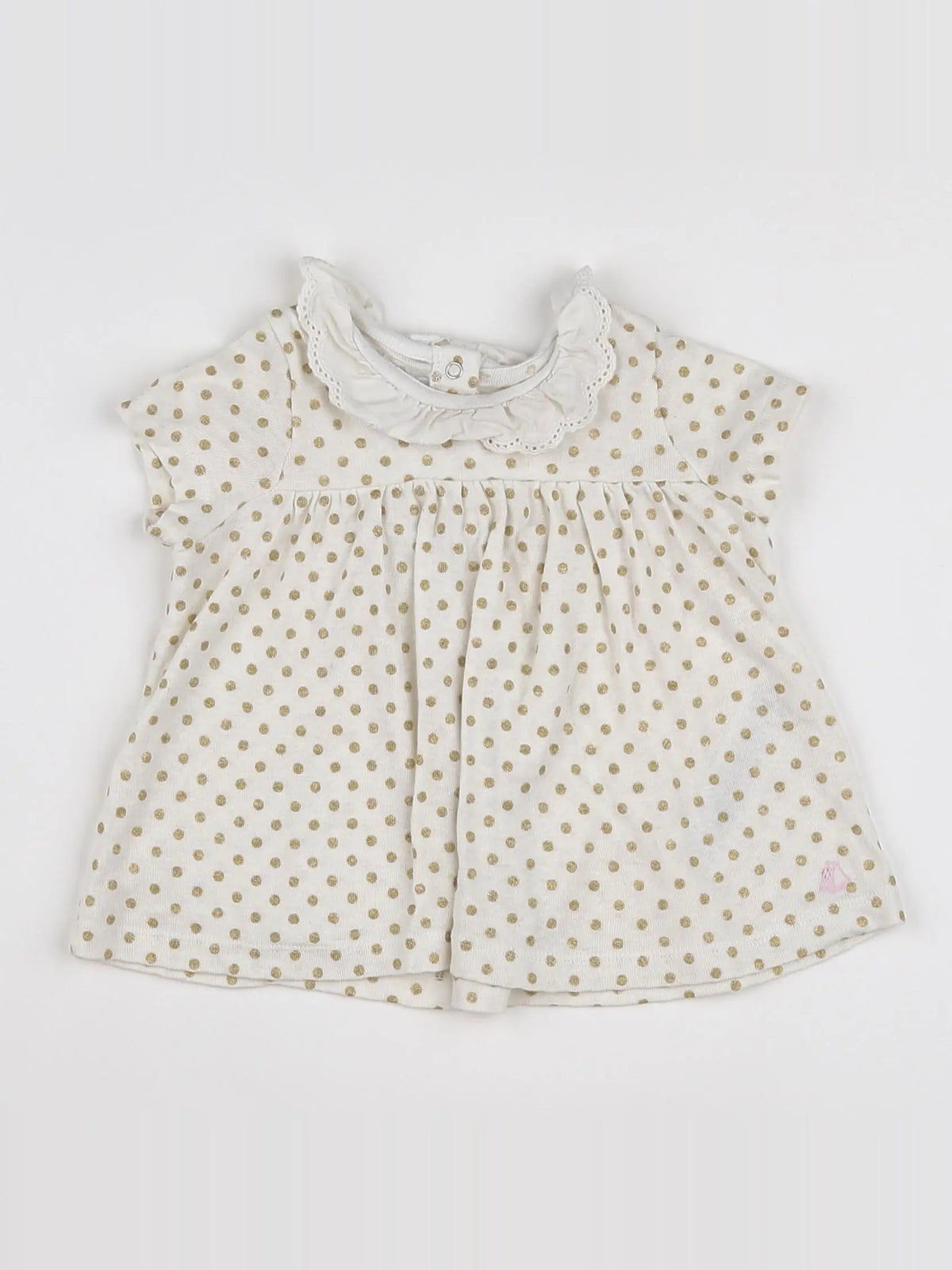 Petit Bateau - tee-shirt blanc, or - 18 mois