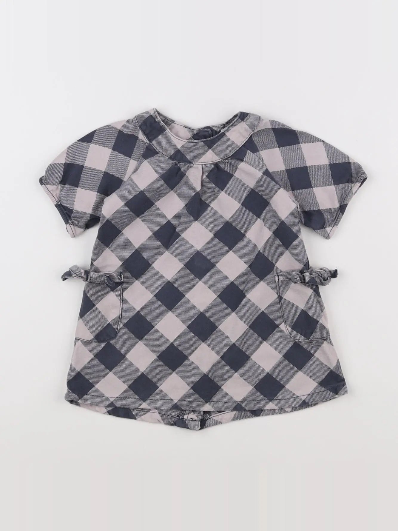 Vertbaudet - robe gris, rose - 12 mois