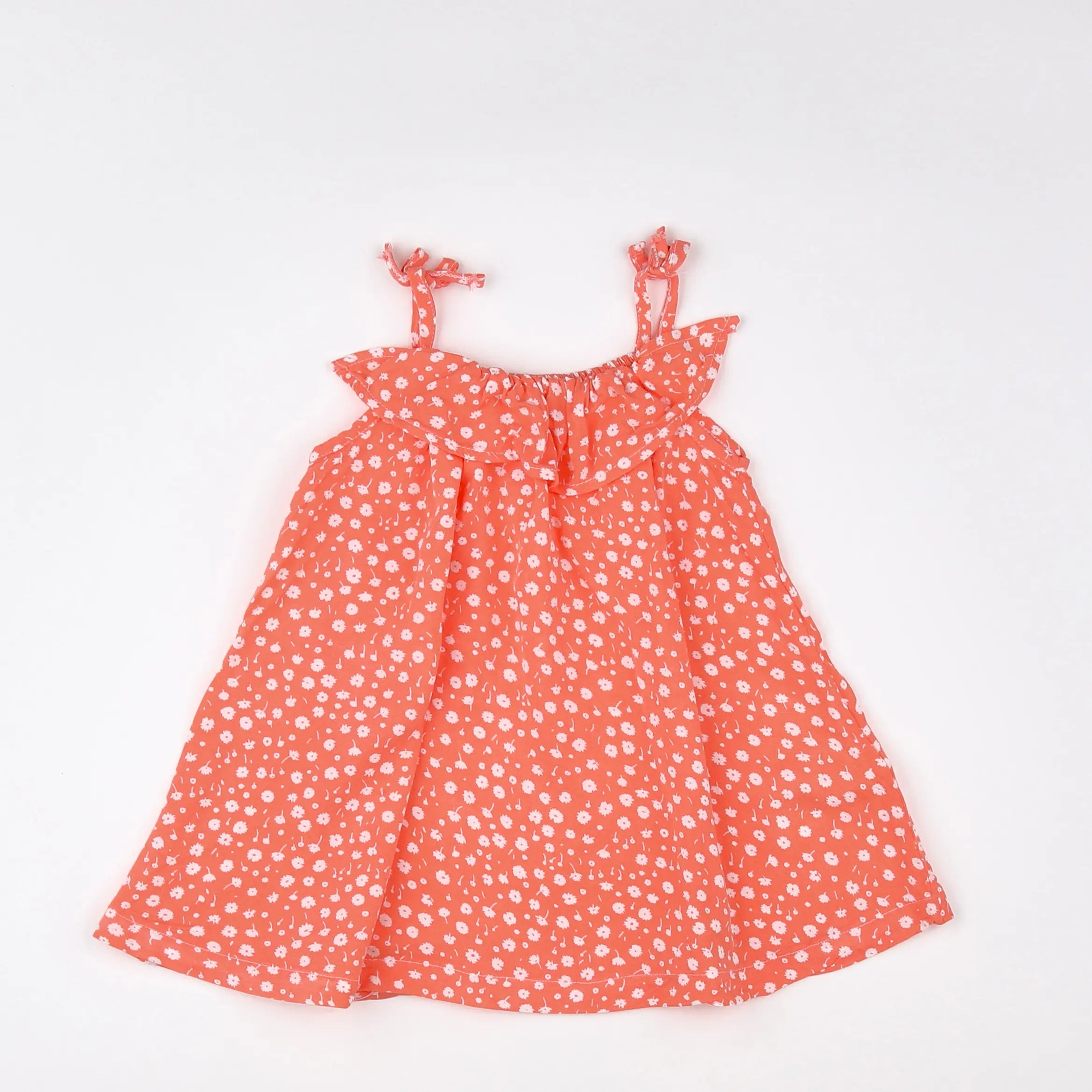 Vertbaudet - robe orange fluo - 12 mois