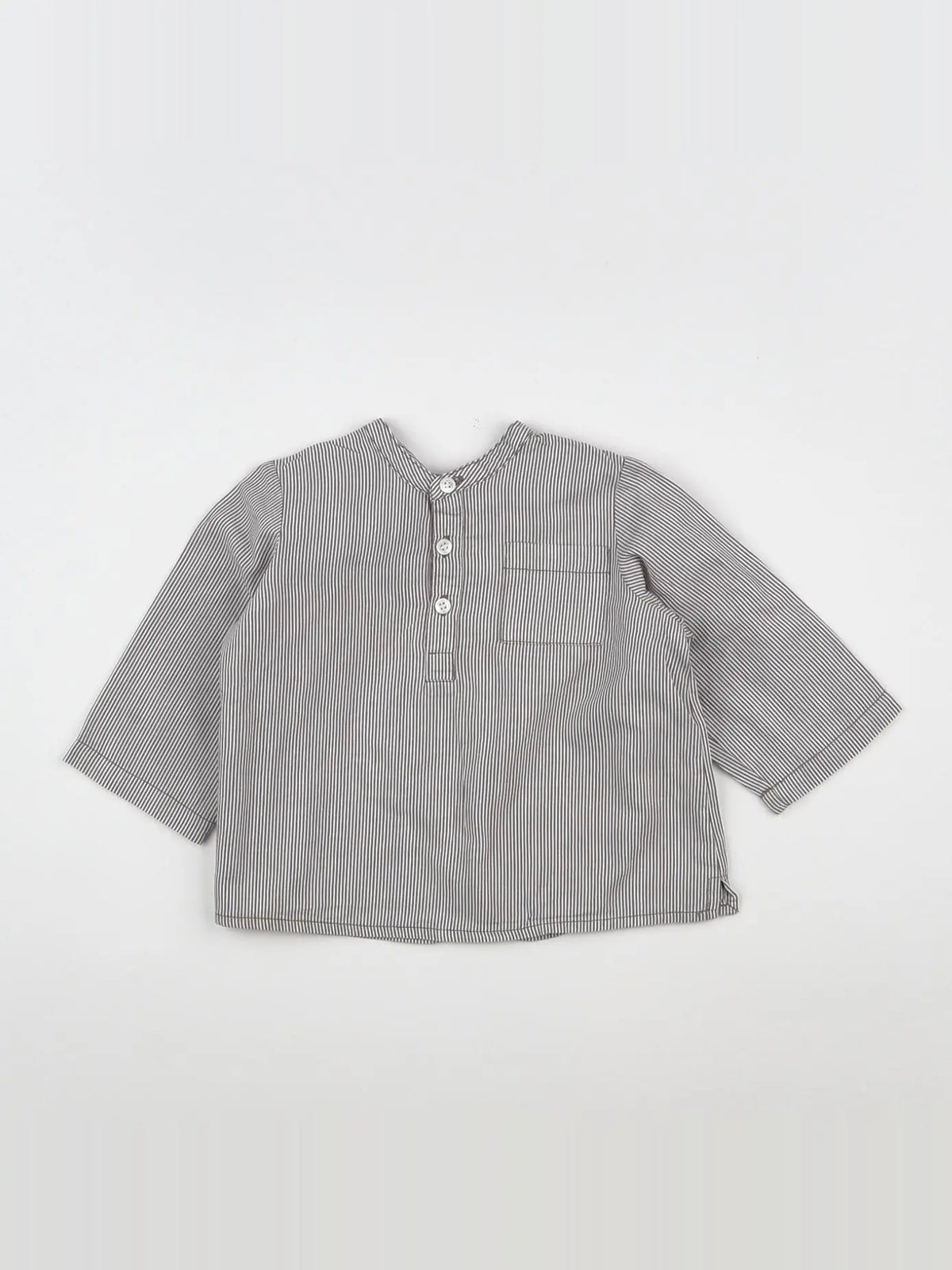 Bonpoint - chemise blanc, gris - 6 mois