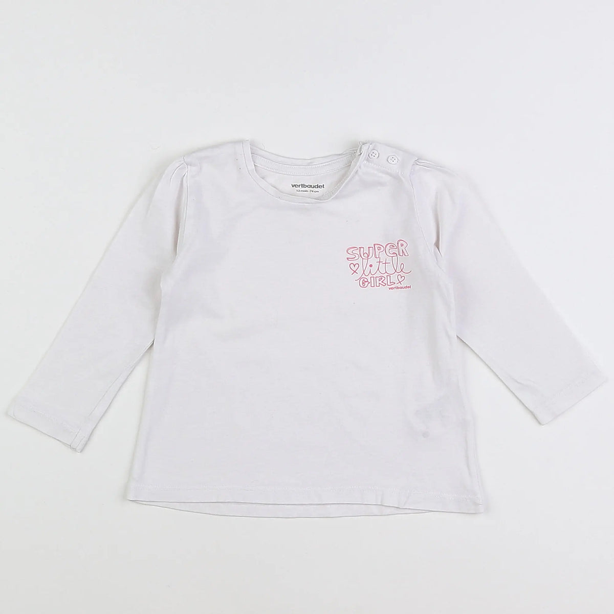 Vertbaudet - tee-shirt blanc - 12 mois