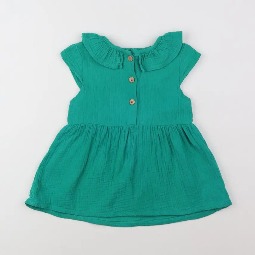 Vertbaudet - robe vert - 18 mois