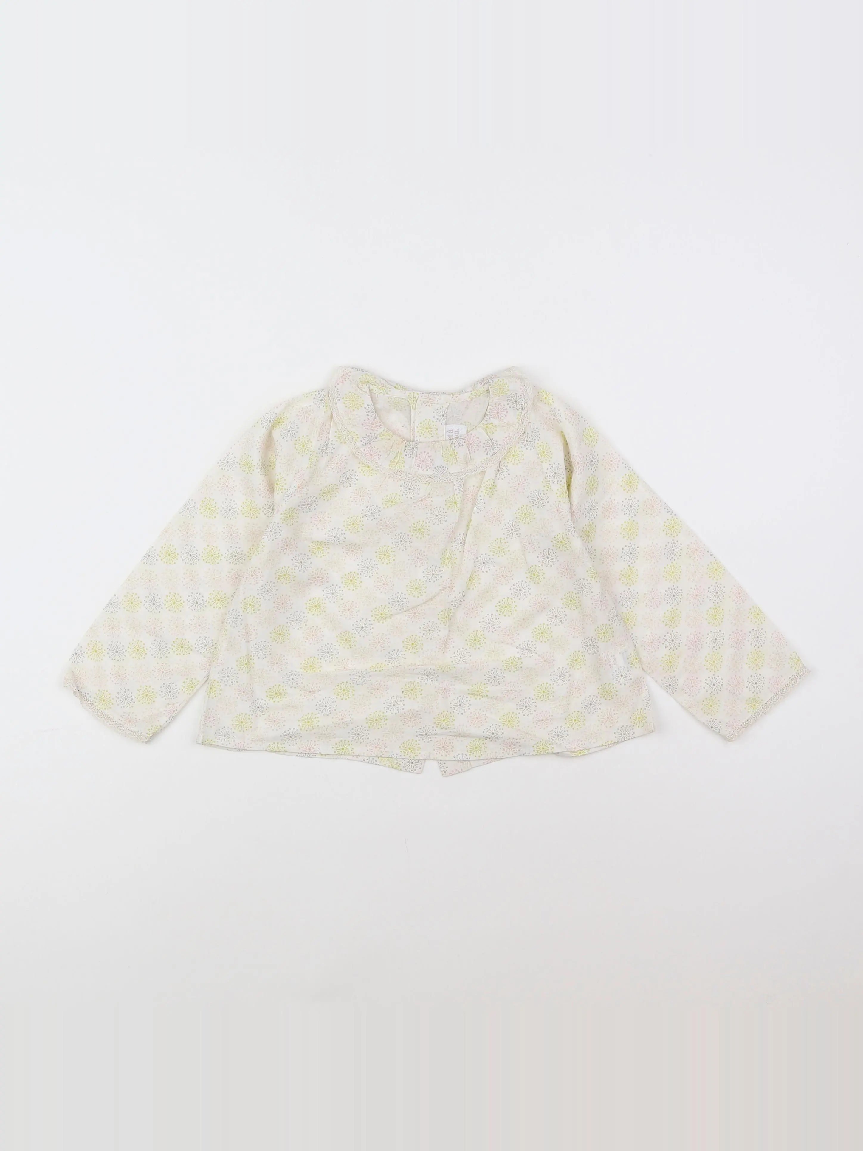 Bonnet à Pompon - blouse beige - 2 ans