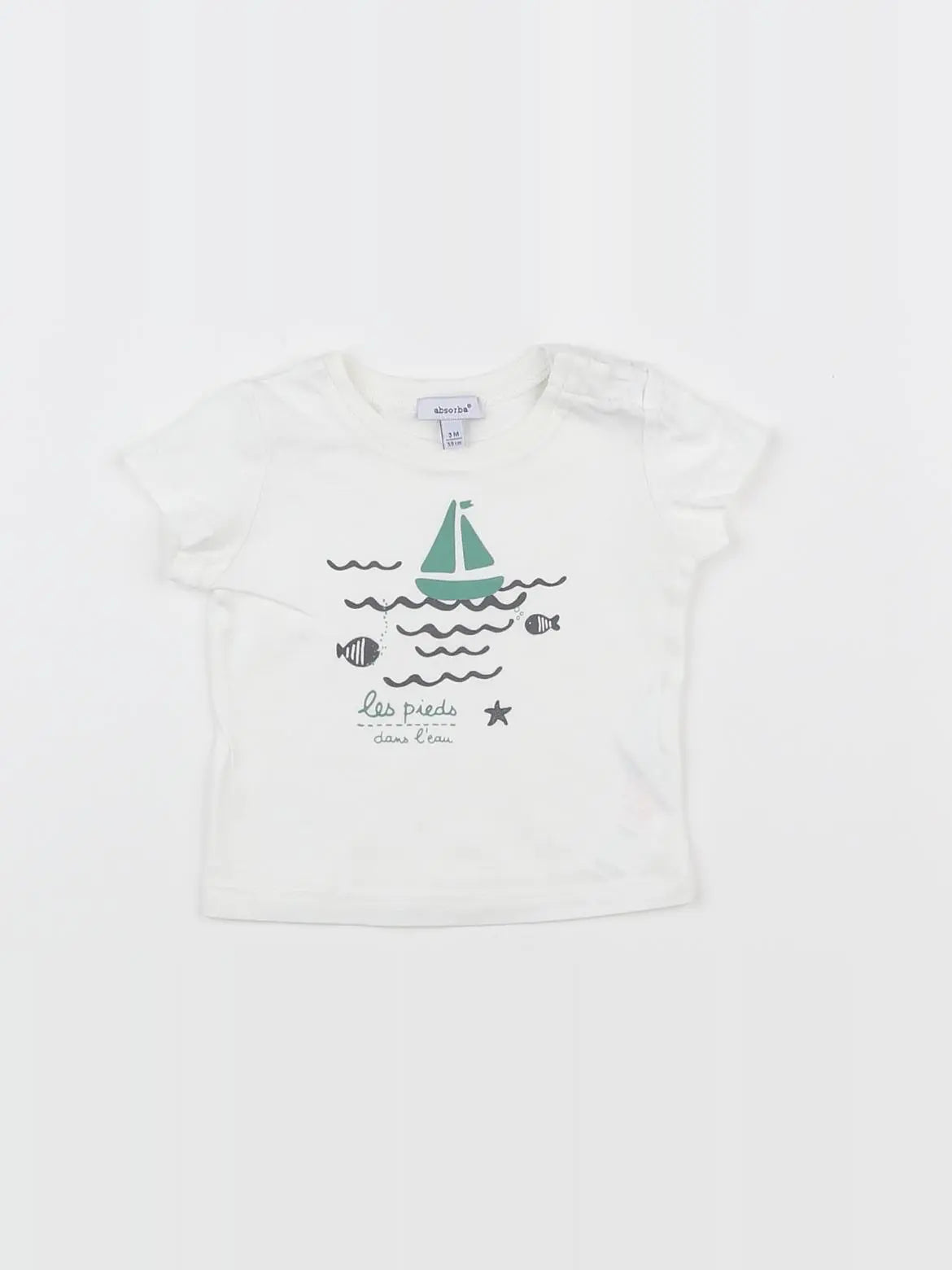 Absorba - tee-shirt blanc - 3 mois