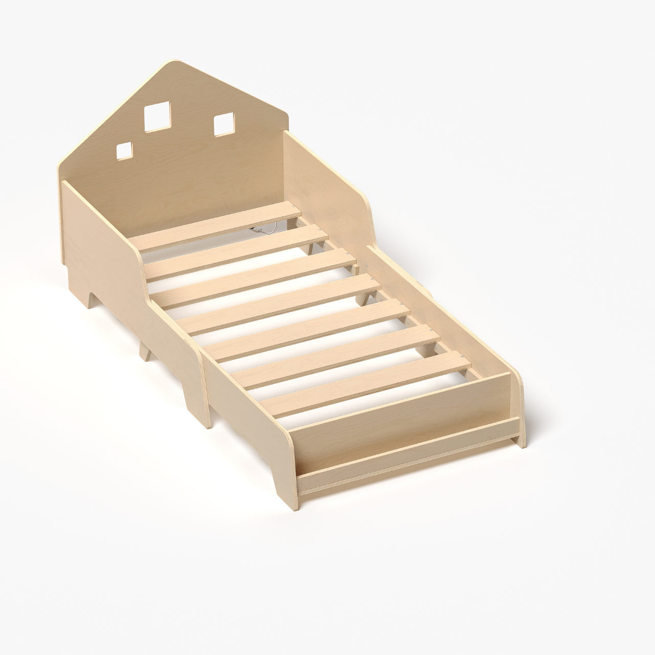 Lit extensible en forme de maison avec éclairage LED