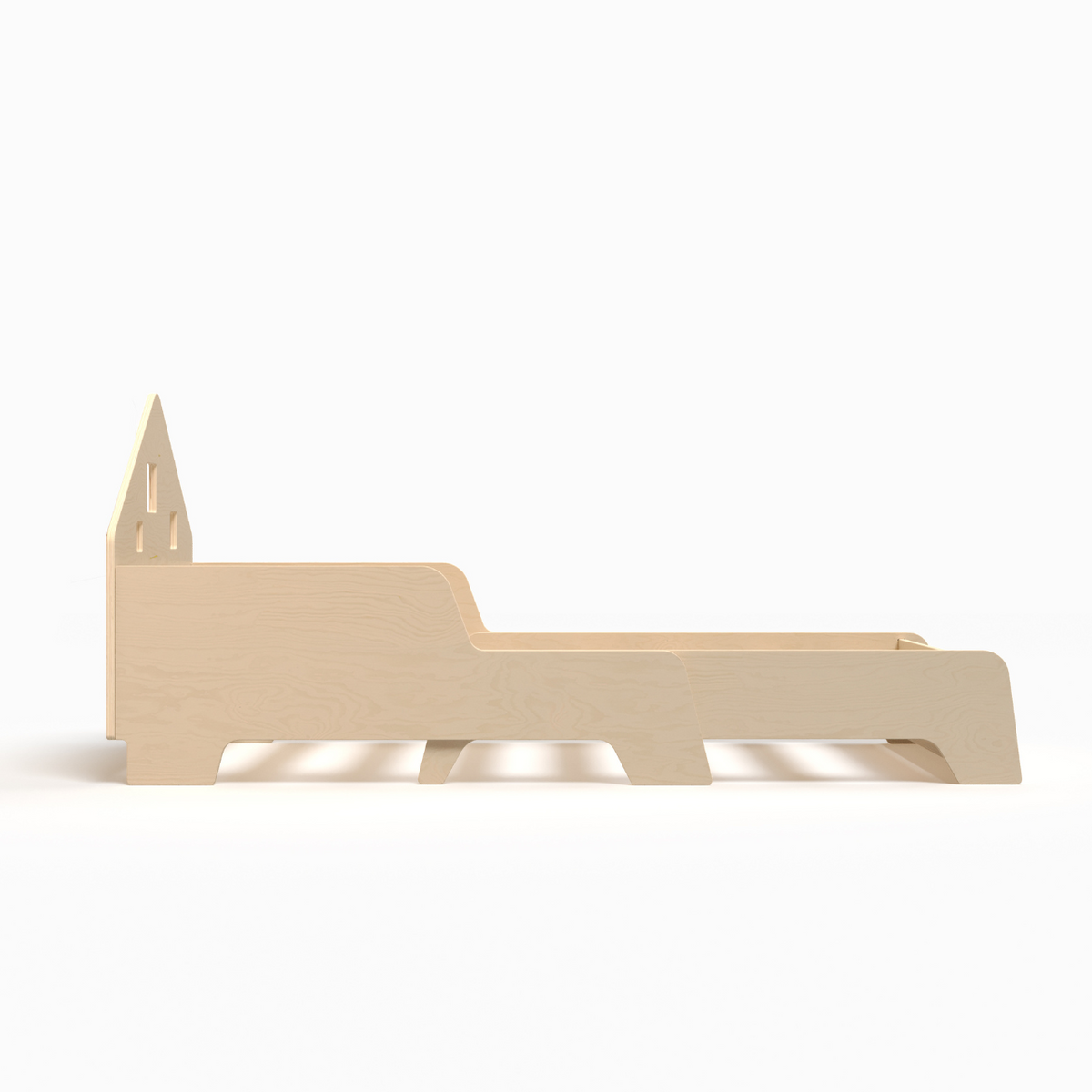 Lit extensible en forme de maison avec éclairage LED