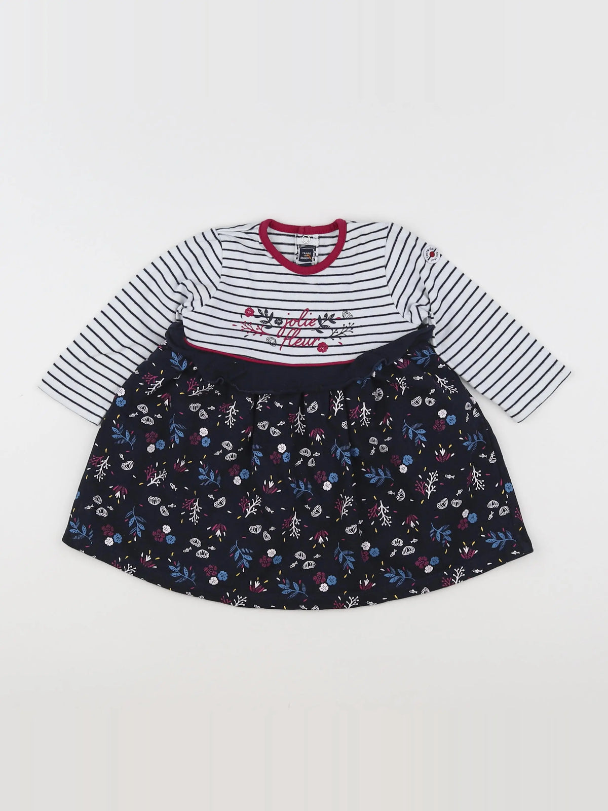 Terre de marins - robe blanc, bleu - 9 mois
