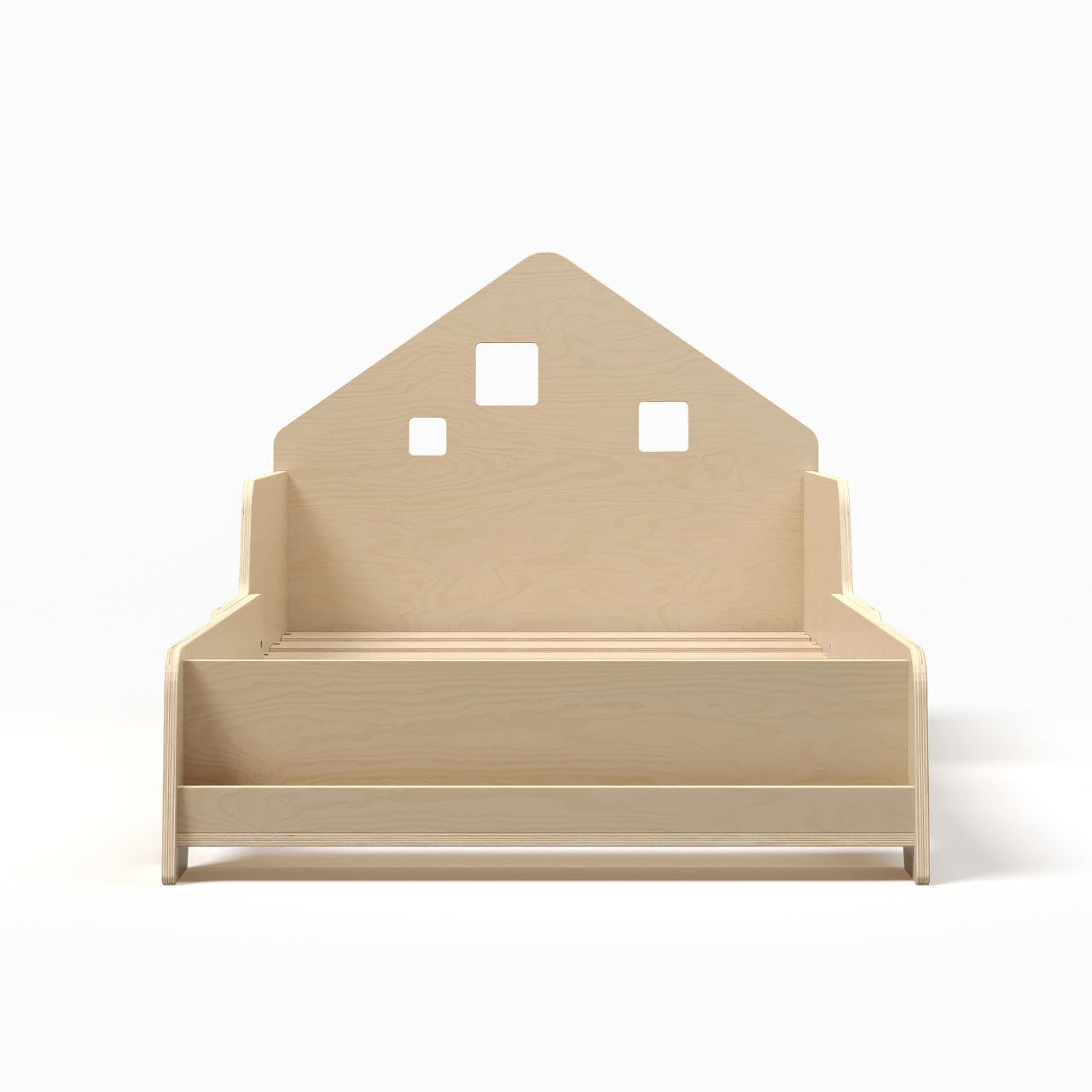Lit extensible en forme de maison avec éclairage LED