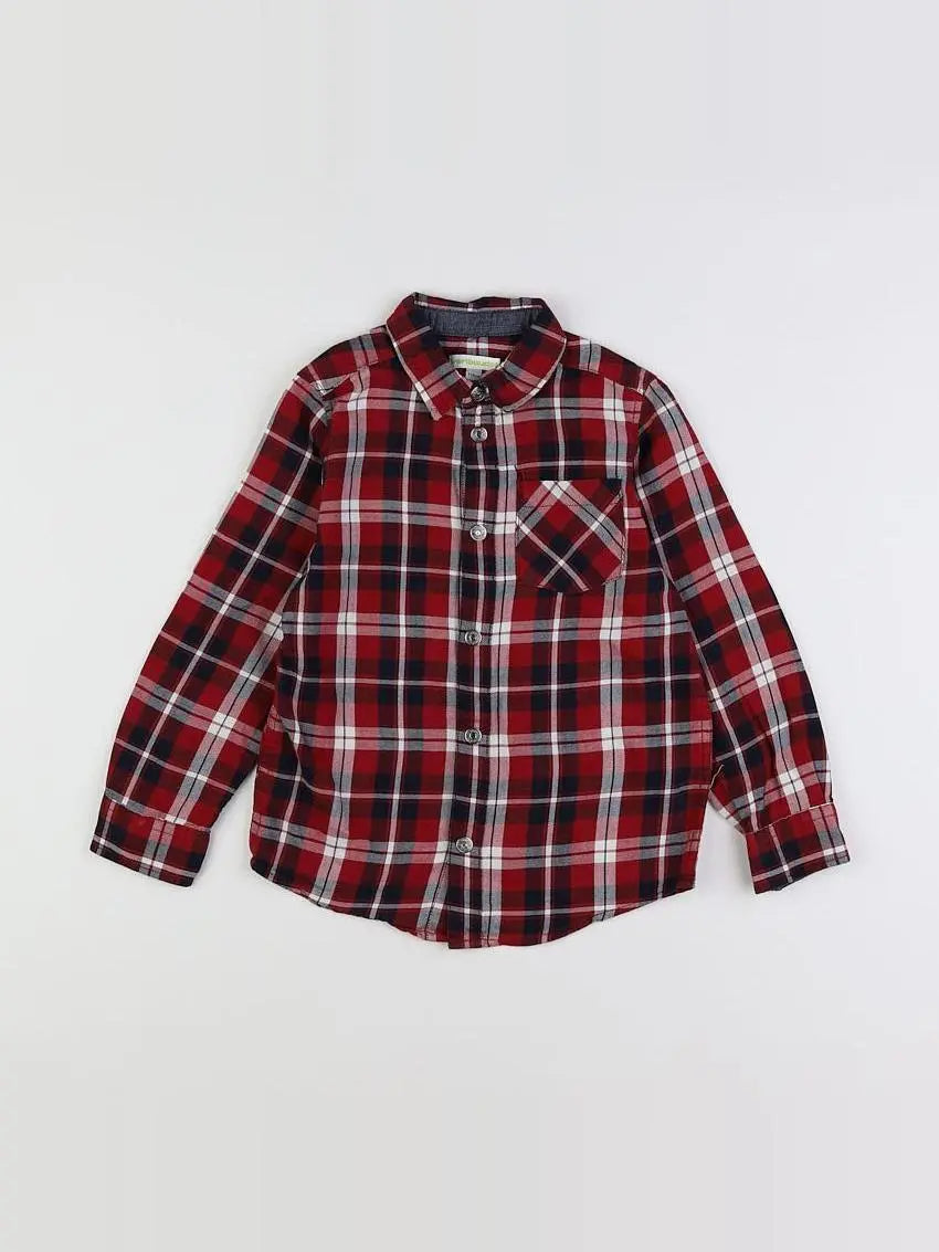 Vertbaudet - chemise bleu, rouge - 6 ans