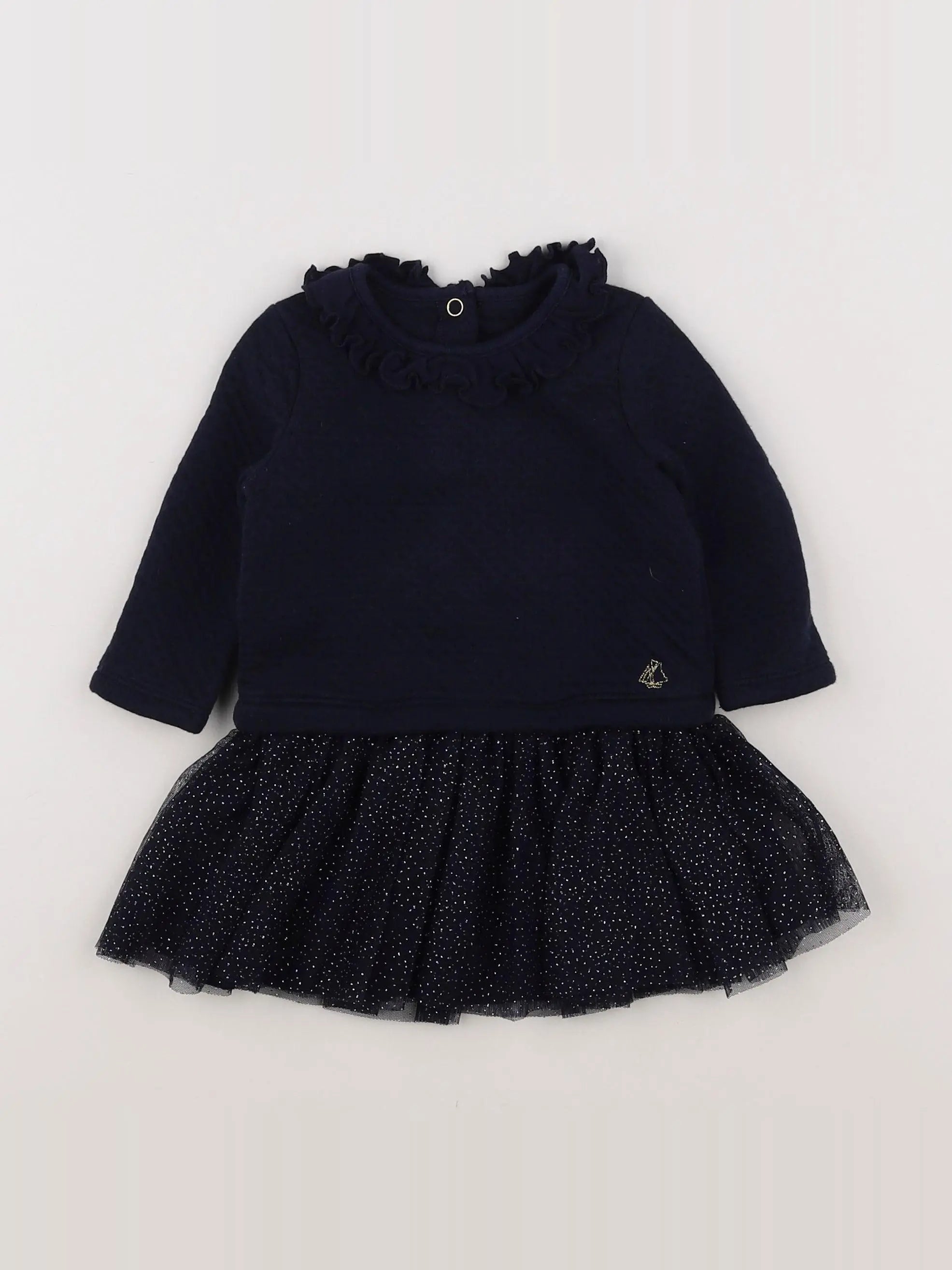 Petit Bateau - robe bleu, argent - 6 mois