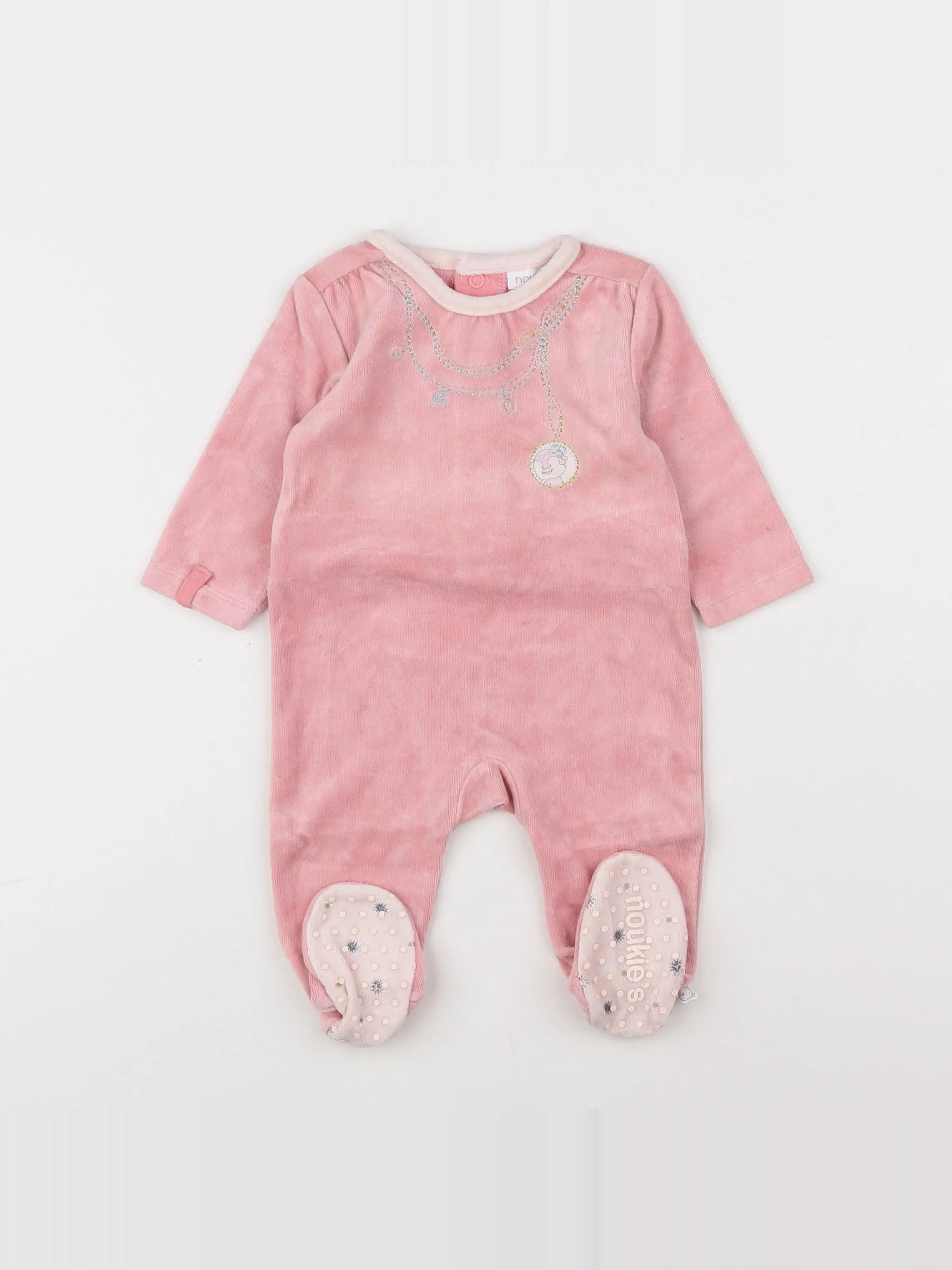 Noukie's - pyjama velours rose - 3 mois