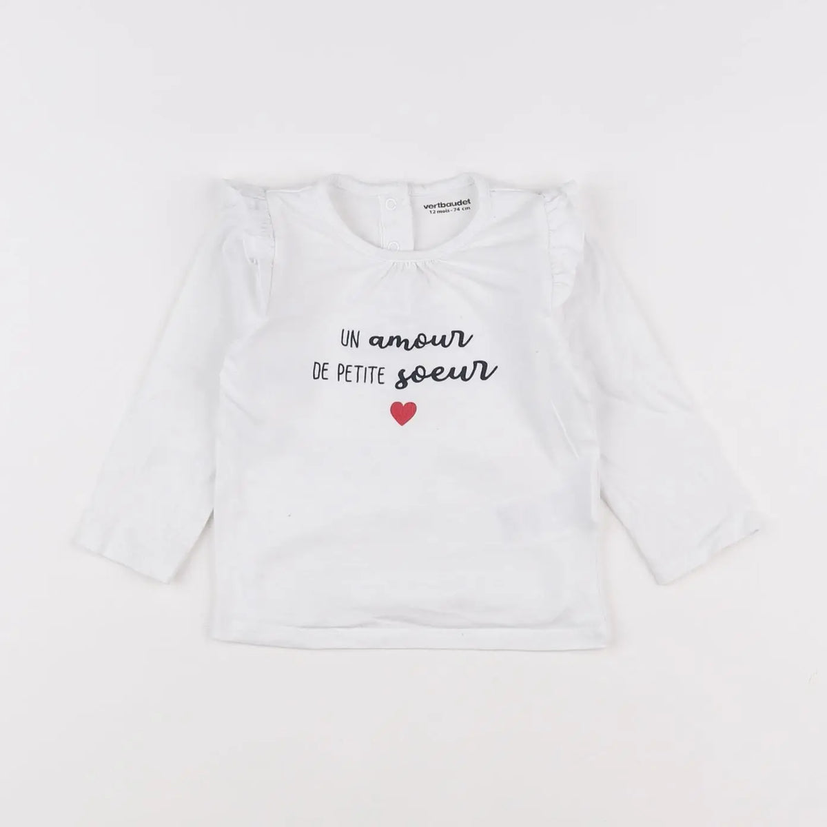 Vertbaudet - tee-shirt blanc - 12 mois