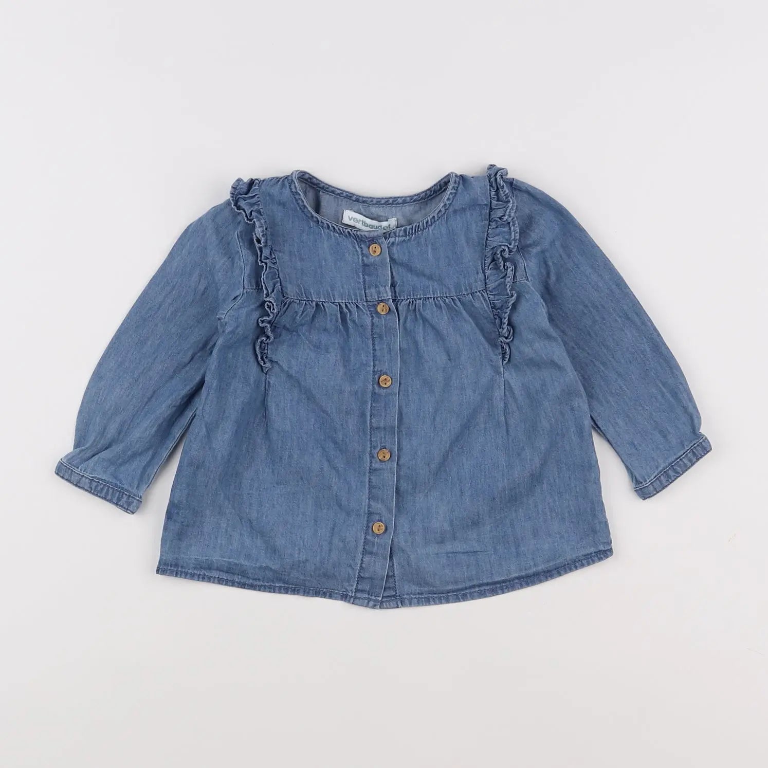 Vertbaudet - blouse bleu - 12 mois