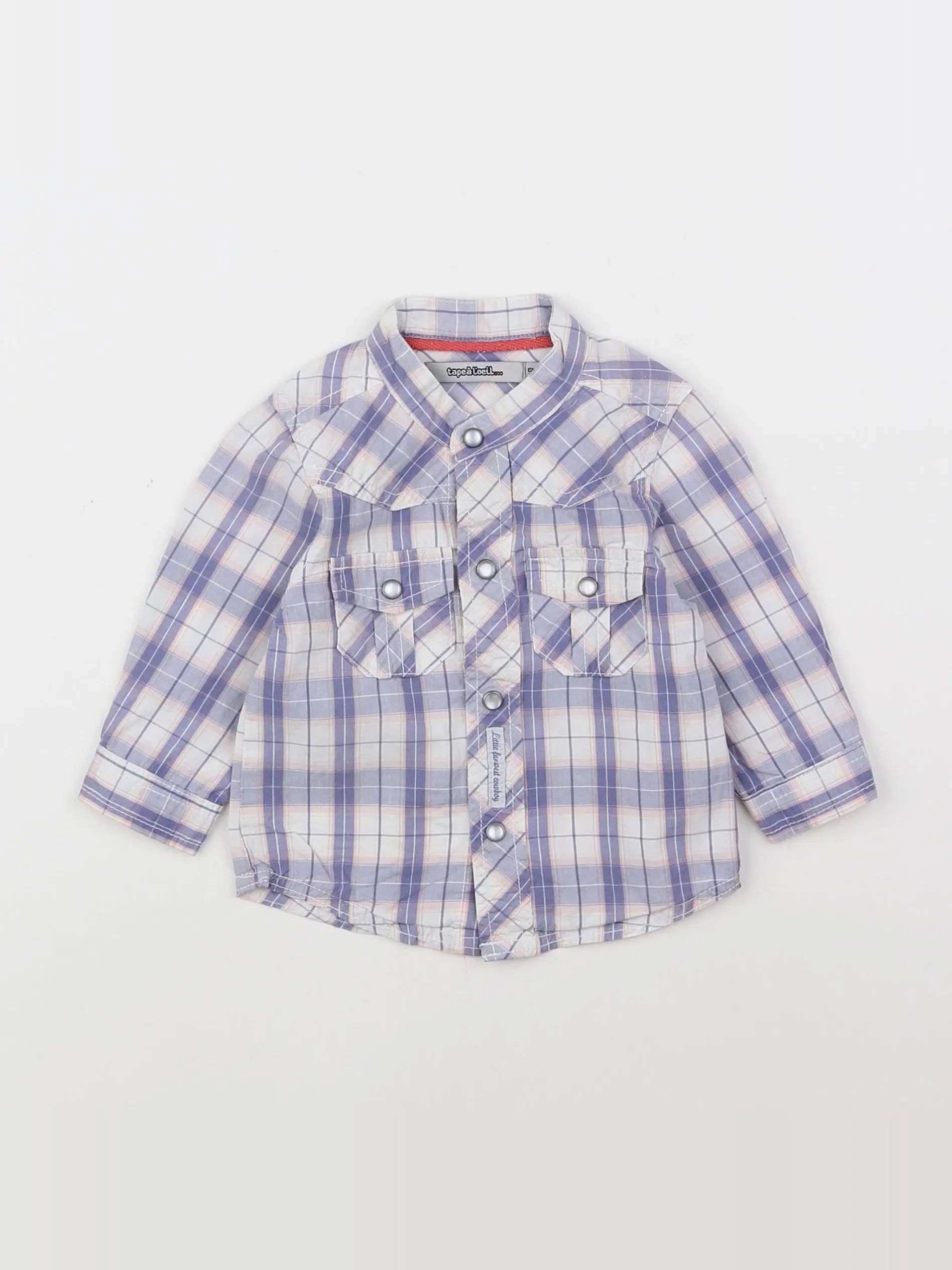 Tape à l'oeil - chemise blanc, bleu - 6 mois