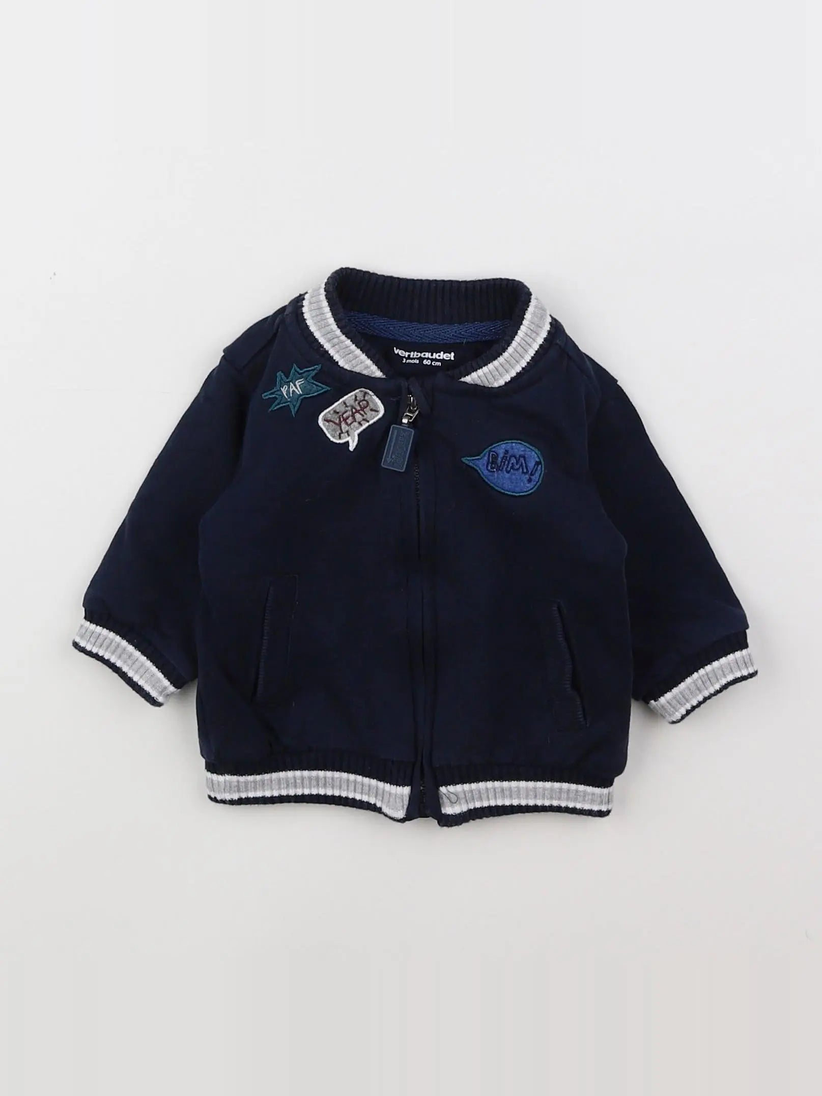 Vertbaudet - sweat bleu - 3 mois