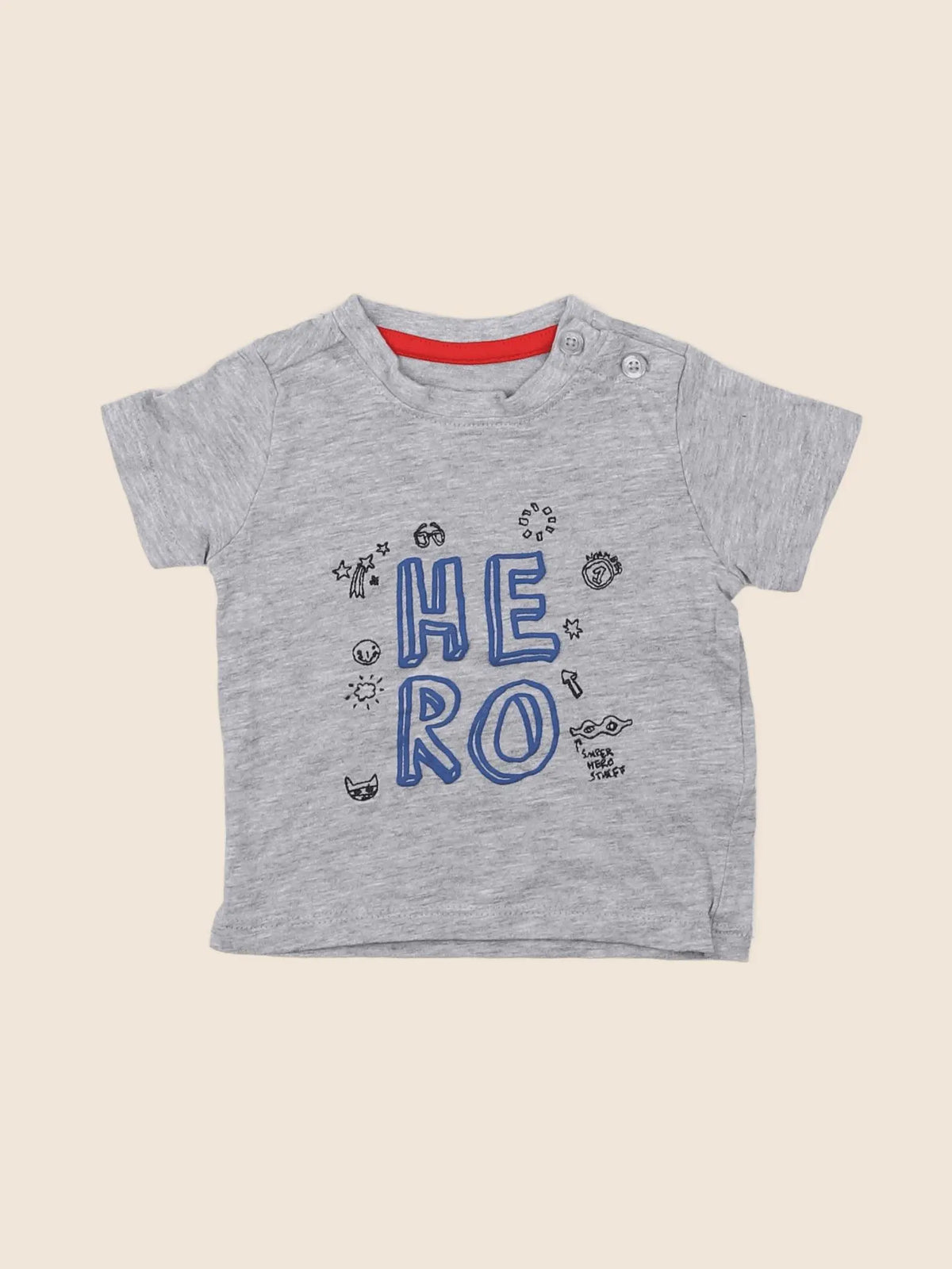 Vertbaudet - tee-shirt gris, bleu - 3 mois