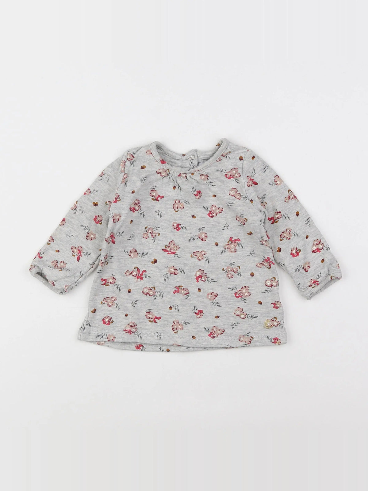 Petit Bateau - tee-shirt gris - 12 mois
