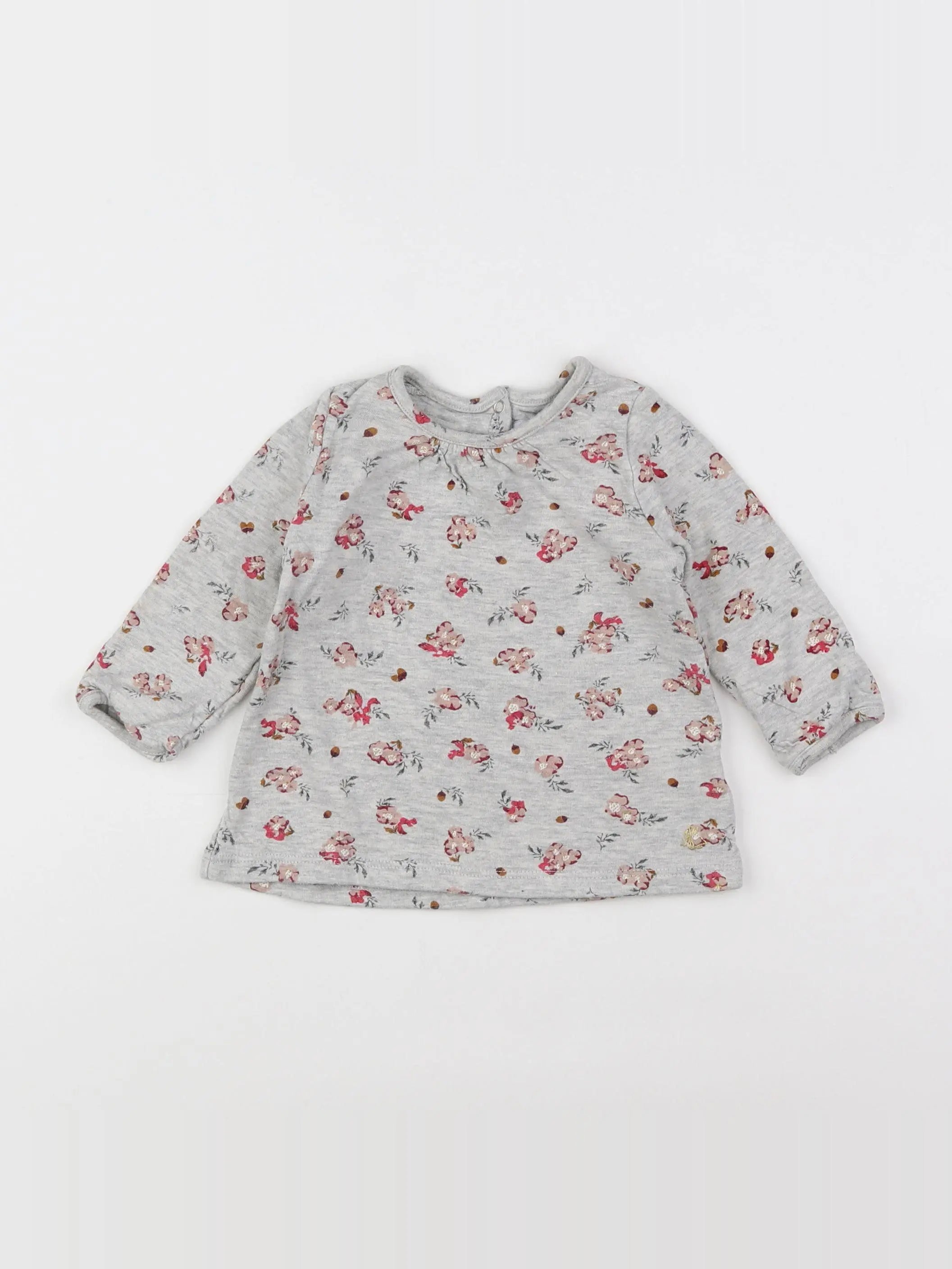 Petit Bateau - tee-shirt gris - 12 mois