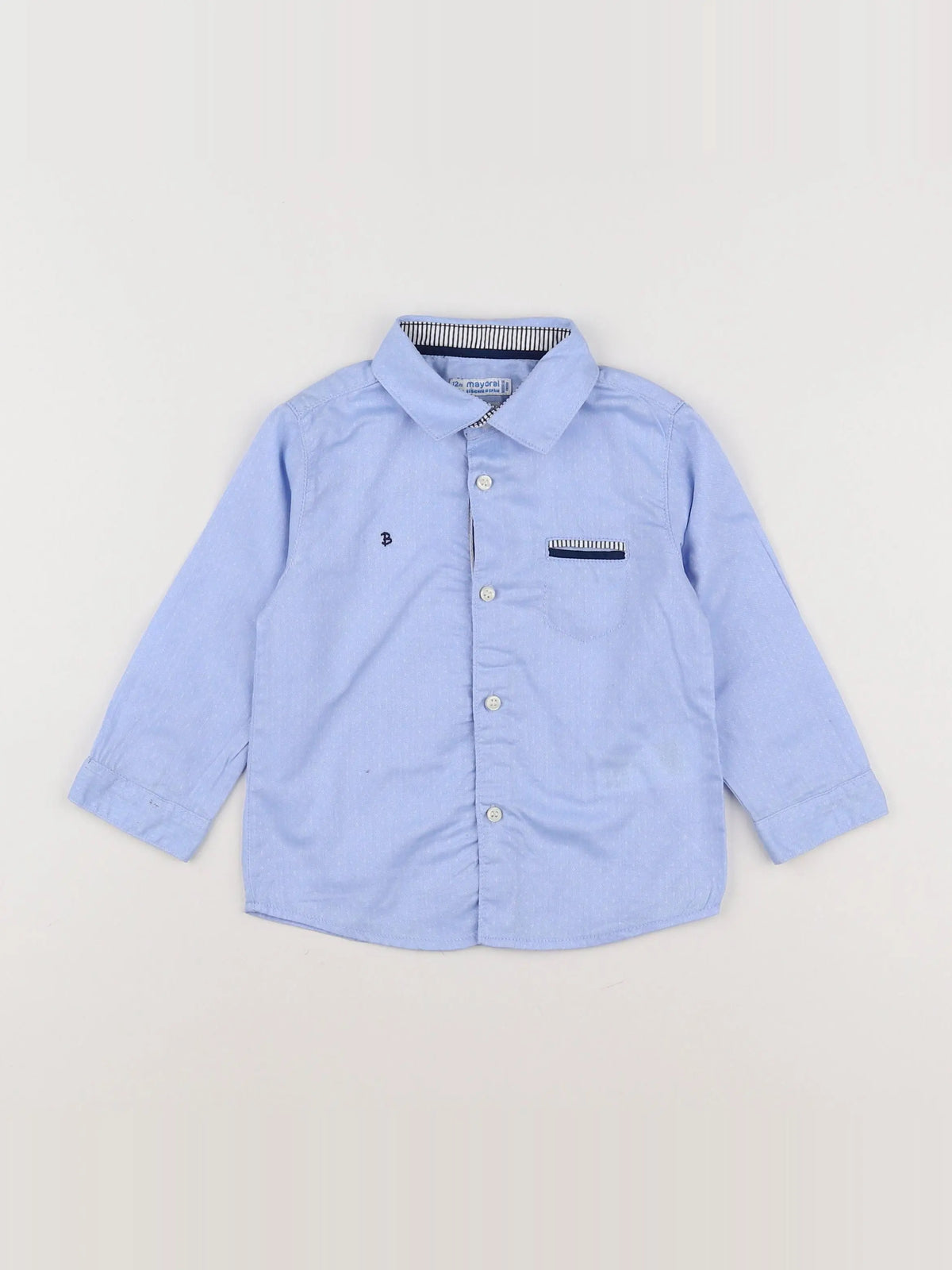 Mayoral - chemise bleu - 12 mois