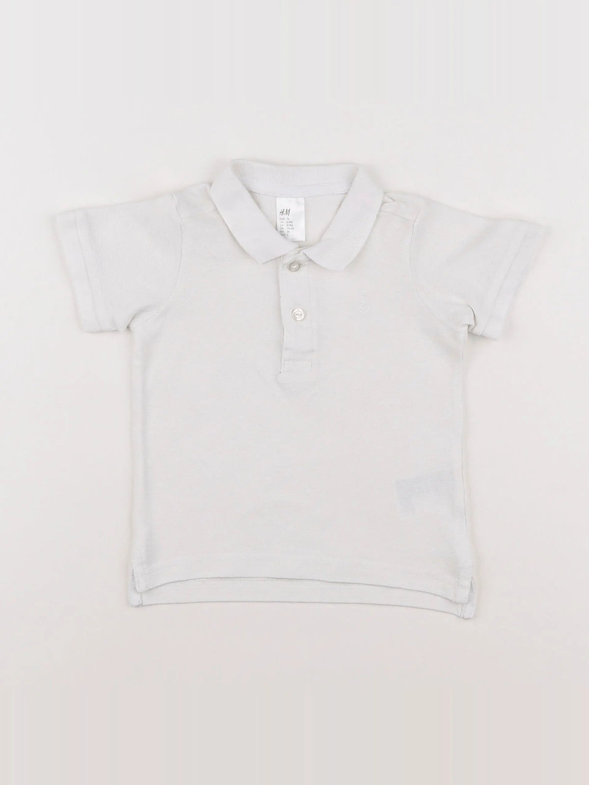 H&M - polo blanc - 6/9 mois