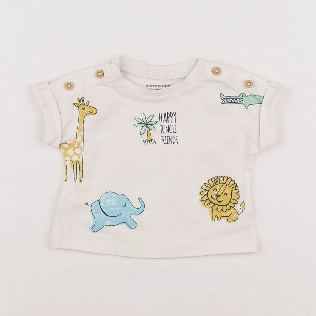 Vertbaudet - tee-shirt beige - 3 mois