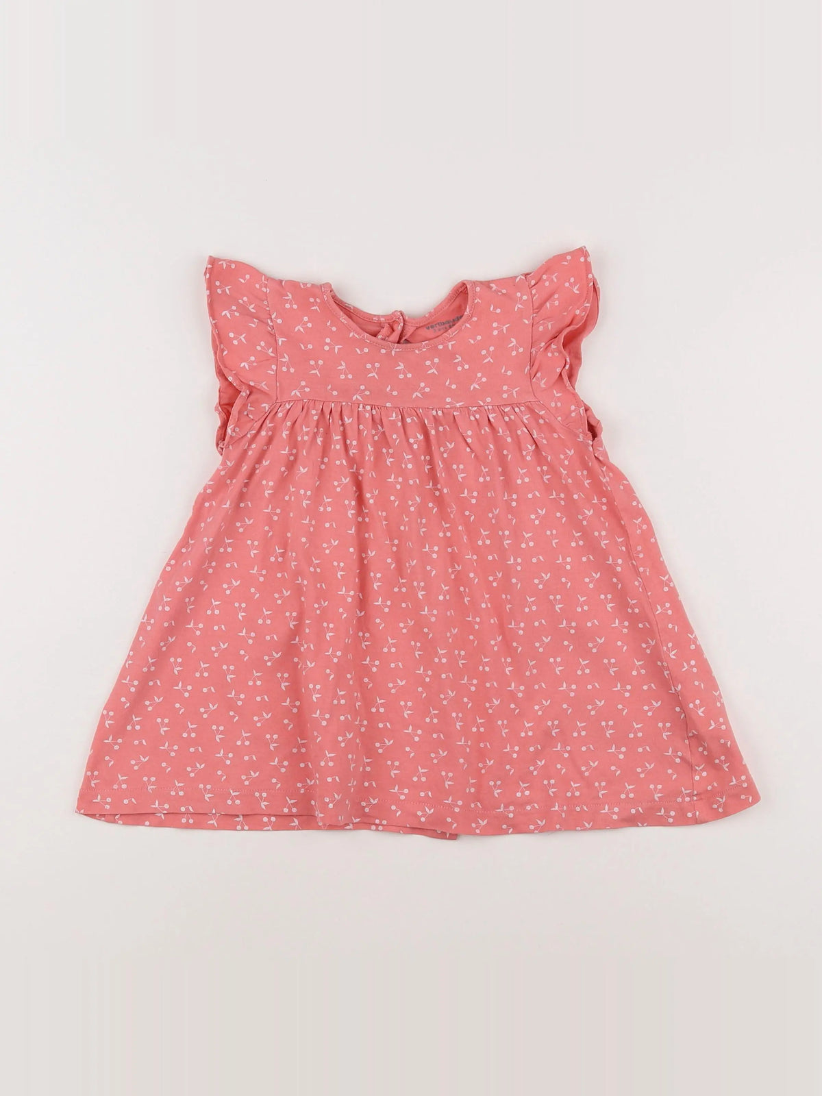 Vertbaudet - robe rose, blanc - 2 ans