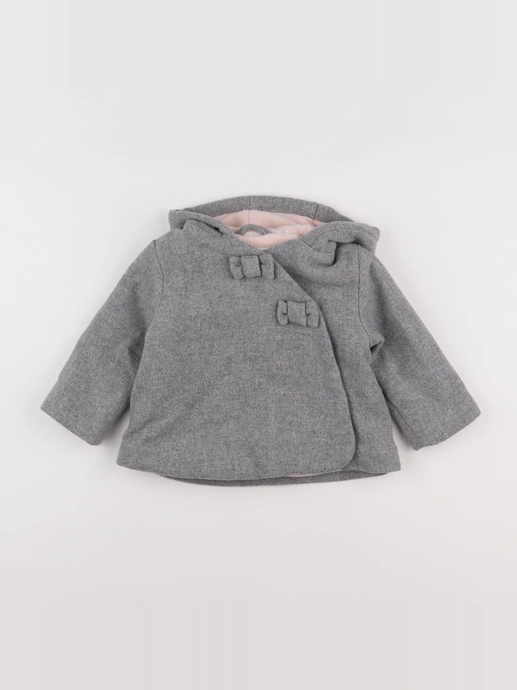 Vertbaudet - manteau gris - 12 mois