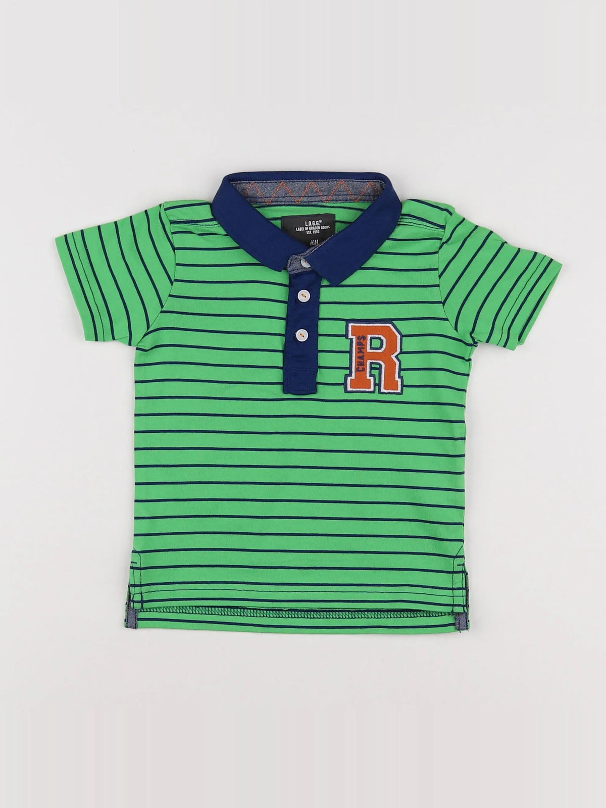 H&M - polo vert - 6/9 mois