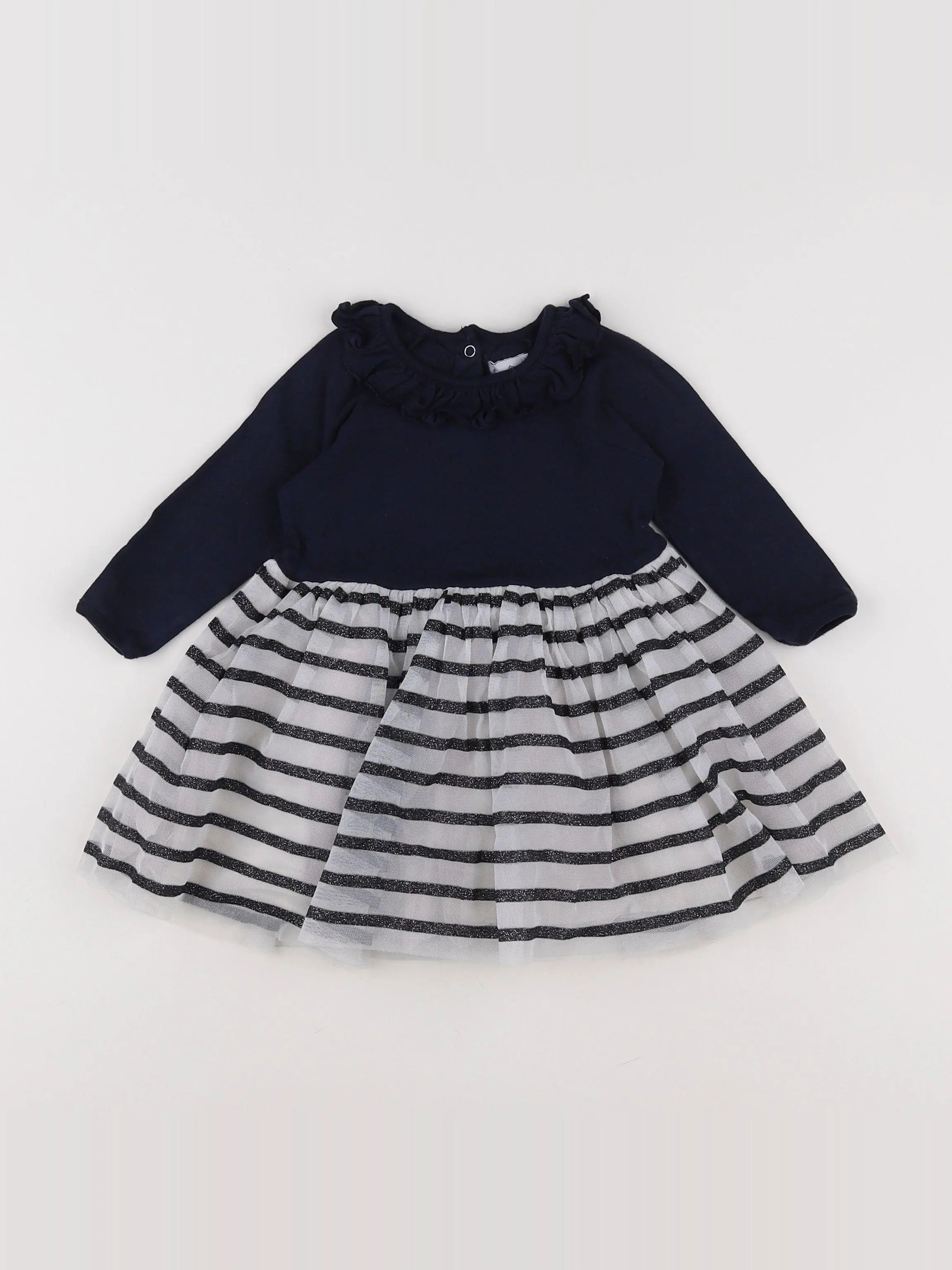 Petit Bateau - robe bleu - 6 mois