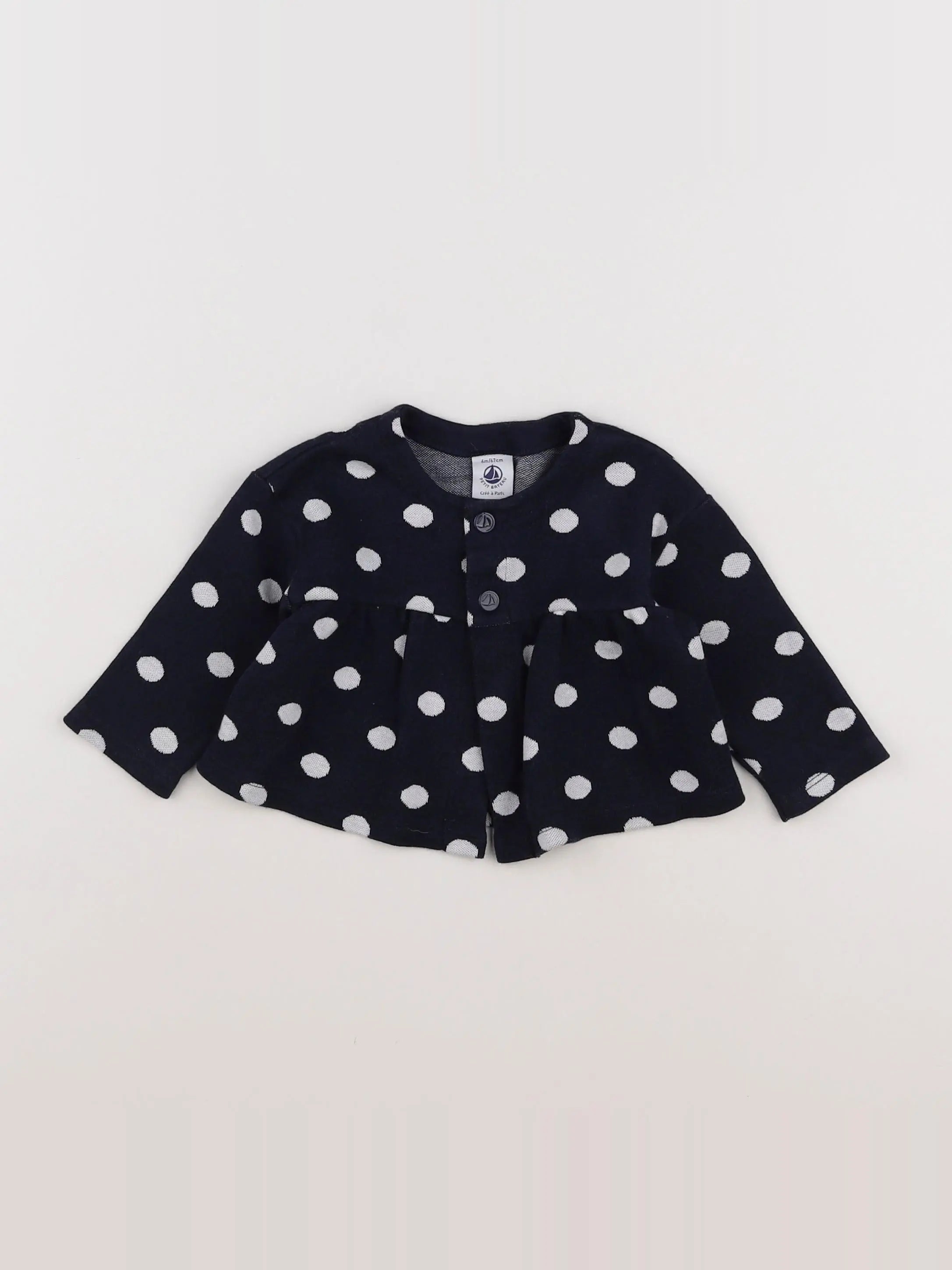 Petit Bateau - gilet bleu - 6 mois