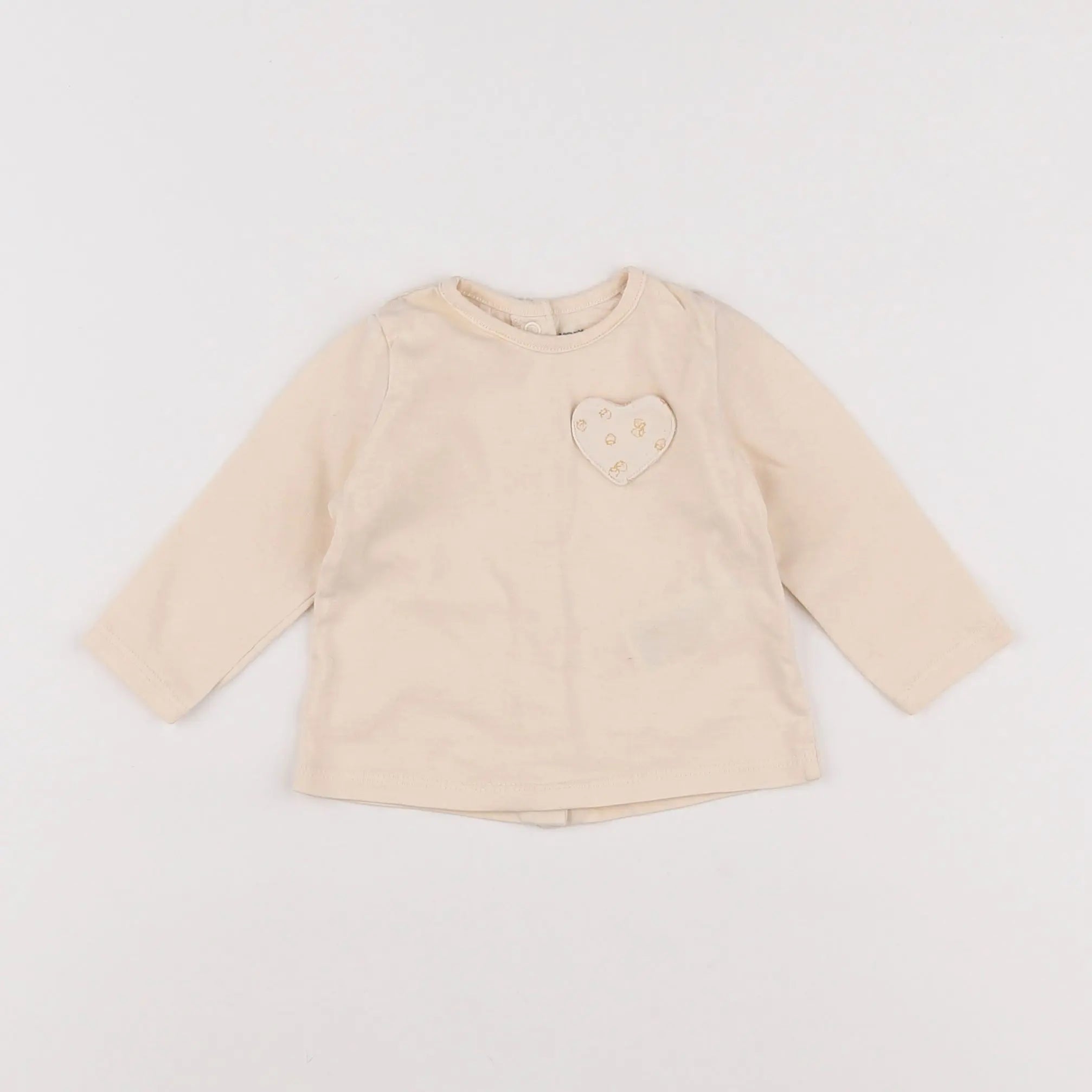 Vertbaudet - tee-shirt beige - 3 mois