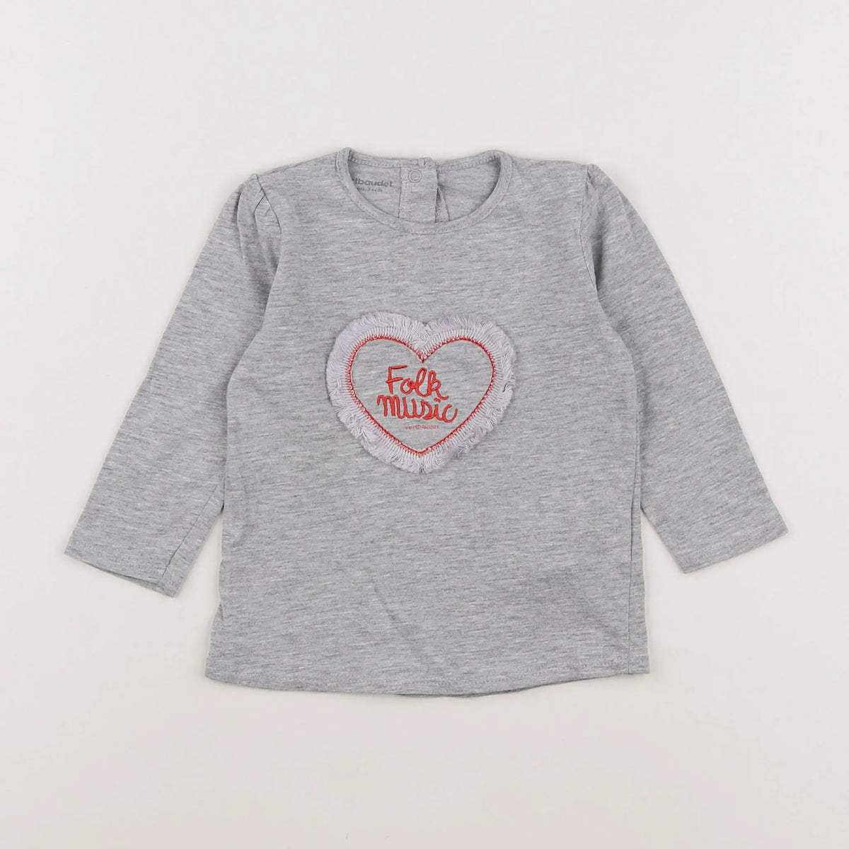 Vertbaudet - tee-shirt gris - 12 mois