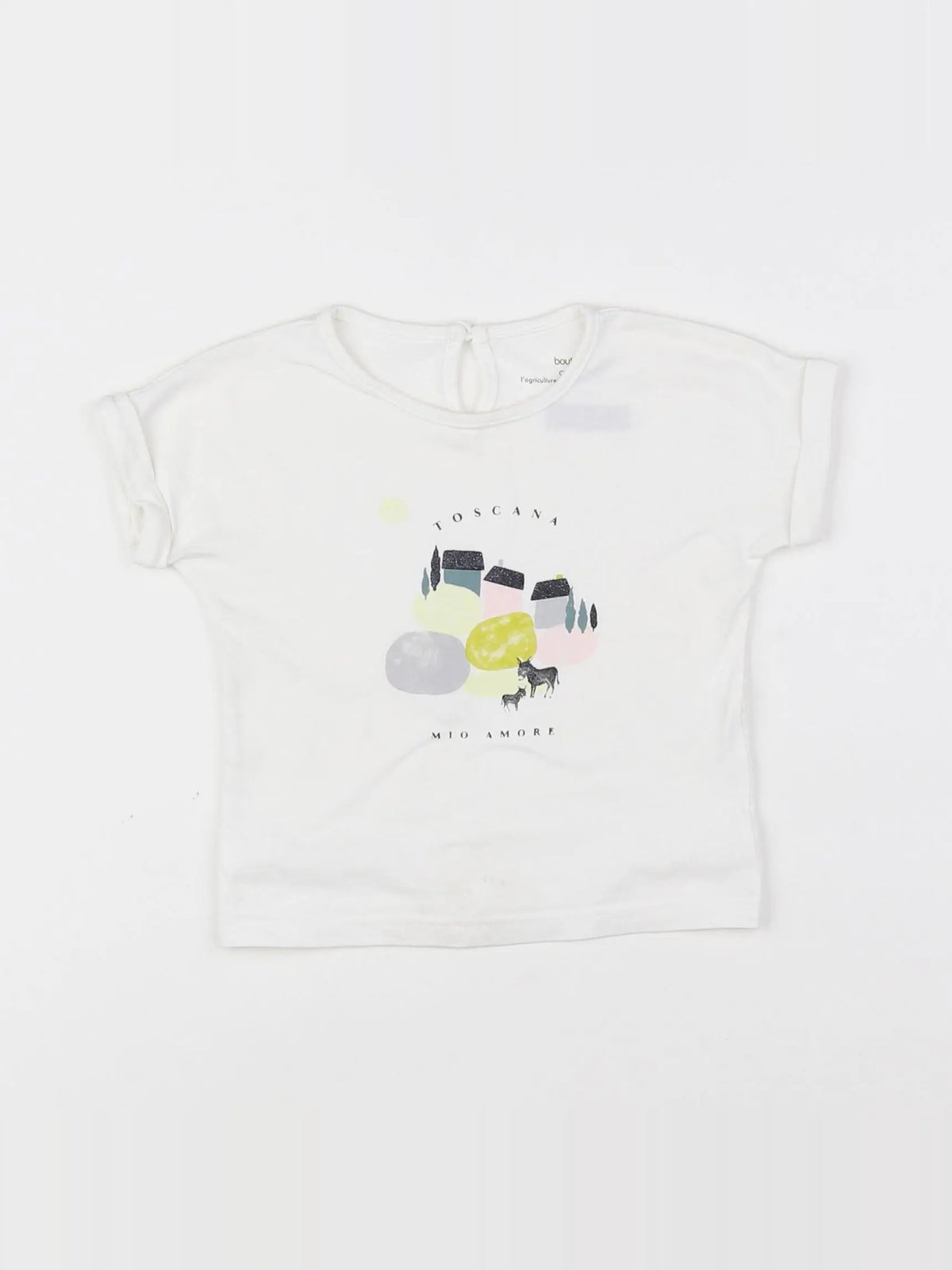 Boutchou - tee-shirt blanc, gris - 9 mois