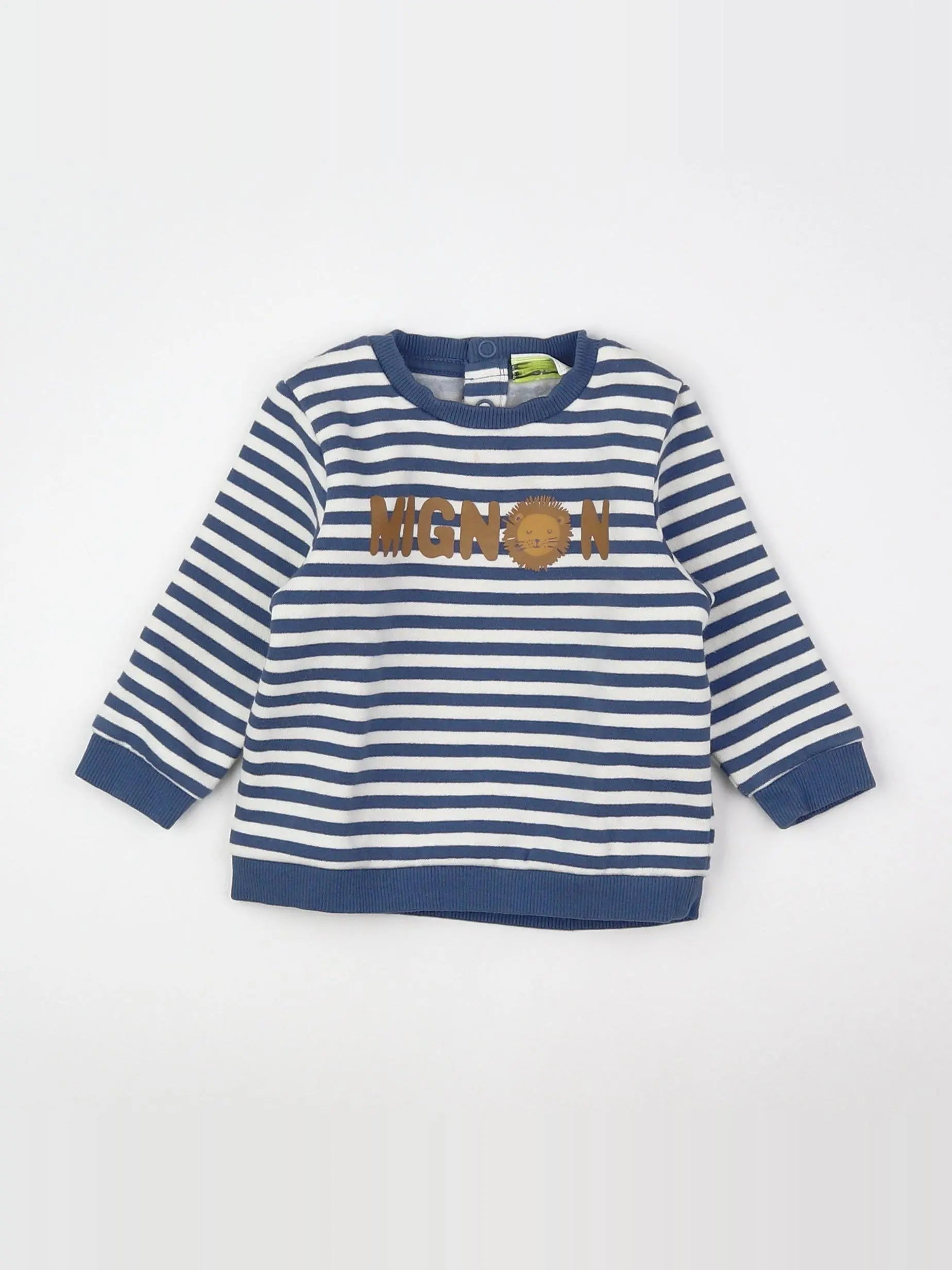 Tape à l'oeil - sweat bleu, marron - 6 mois
