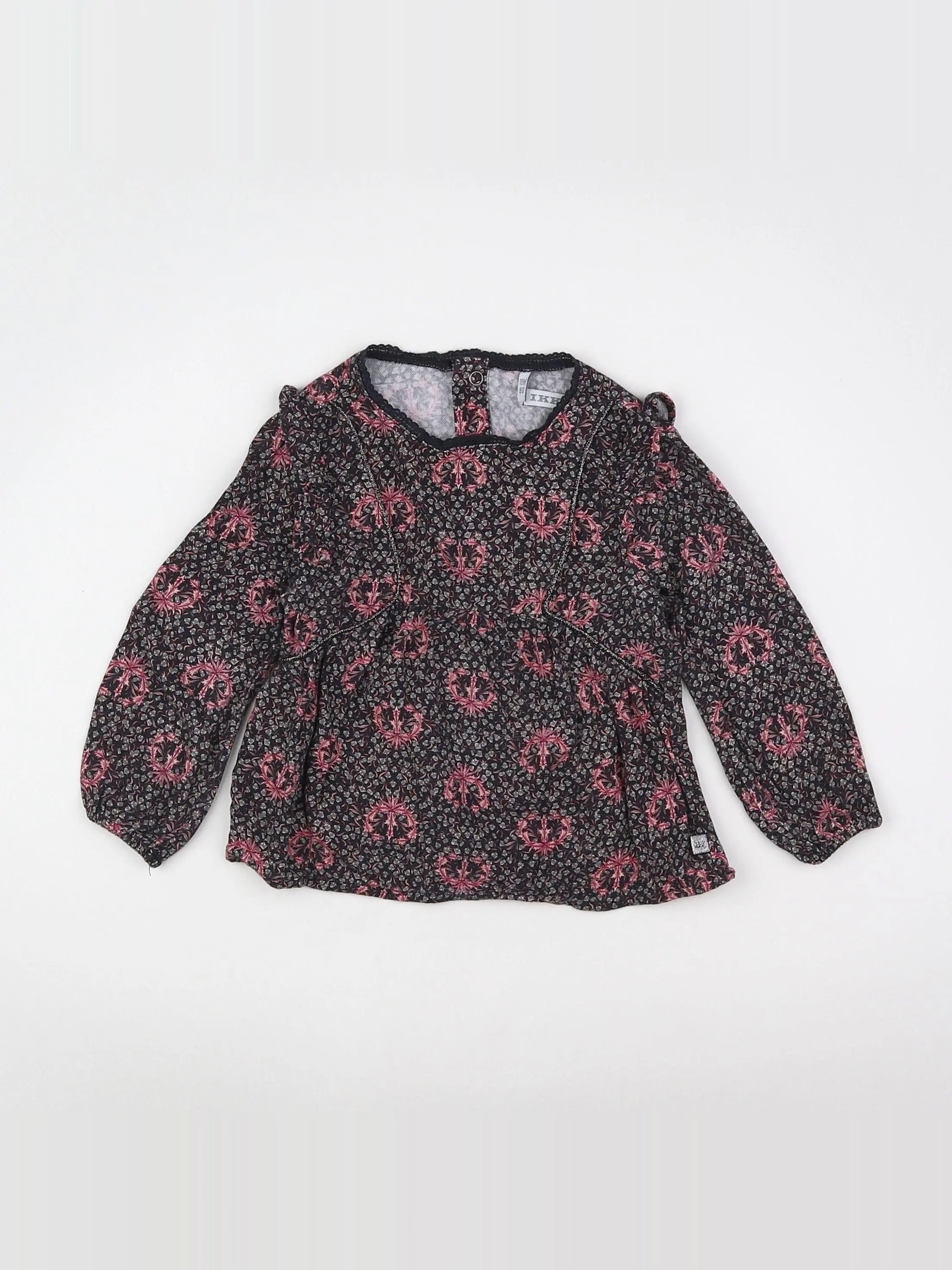 IKKS - blouse noir, rose - 18 mois