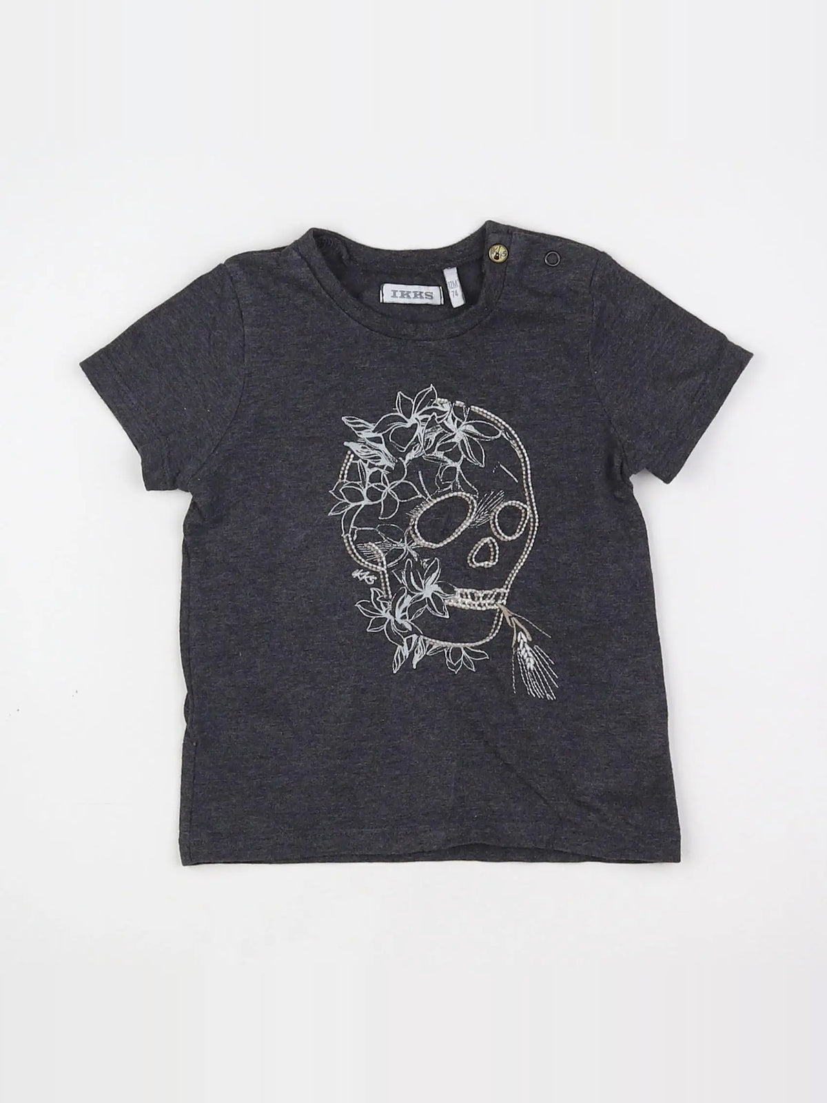 IKKS - tee-shirt gris, blanc - 12 mois