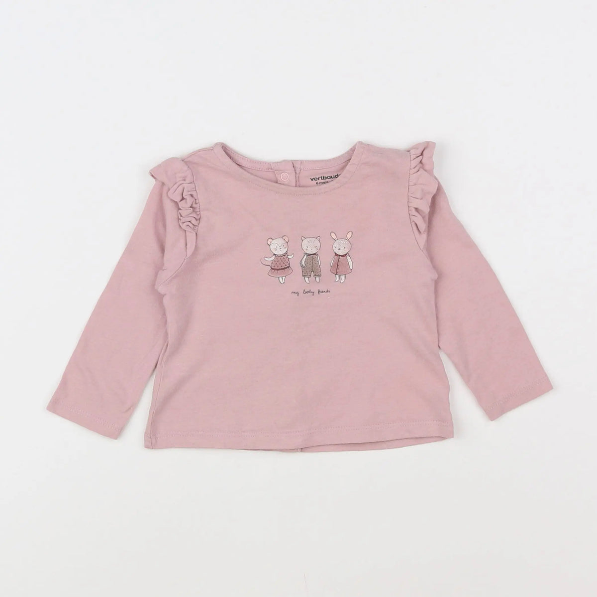 Vertbaudet - tee-shirt rose - 6 mois