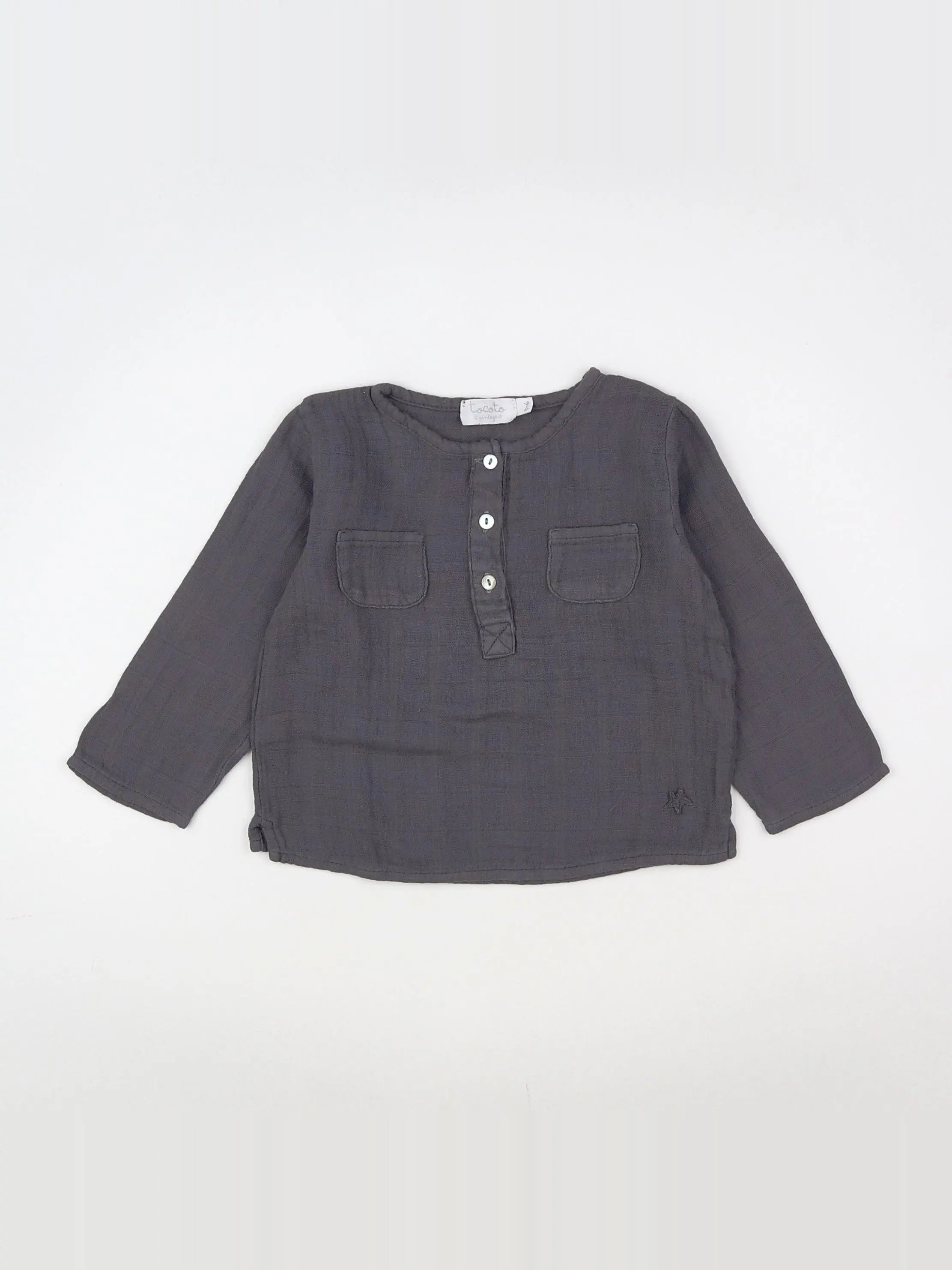 Tocoto vintage - chemise gris - 9 mois