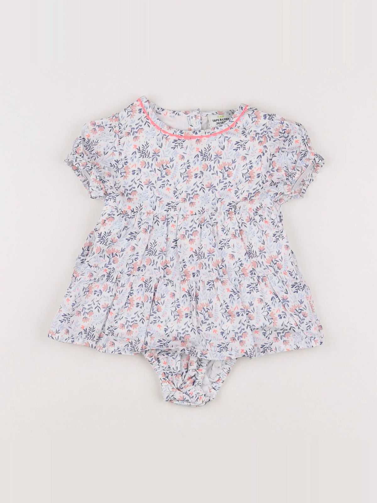 Tape à l'oeil - robe bleu, rose - 3 mois