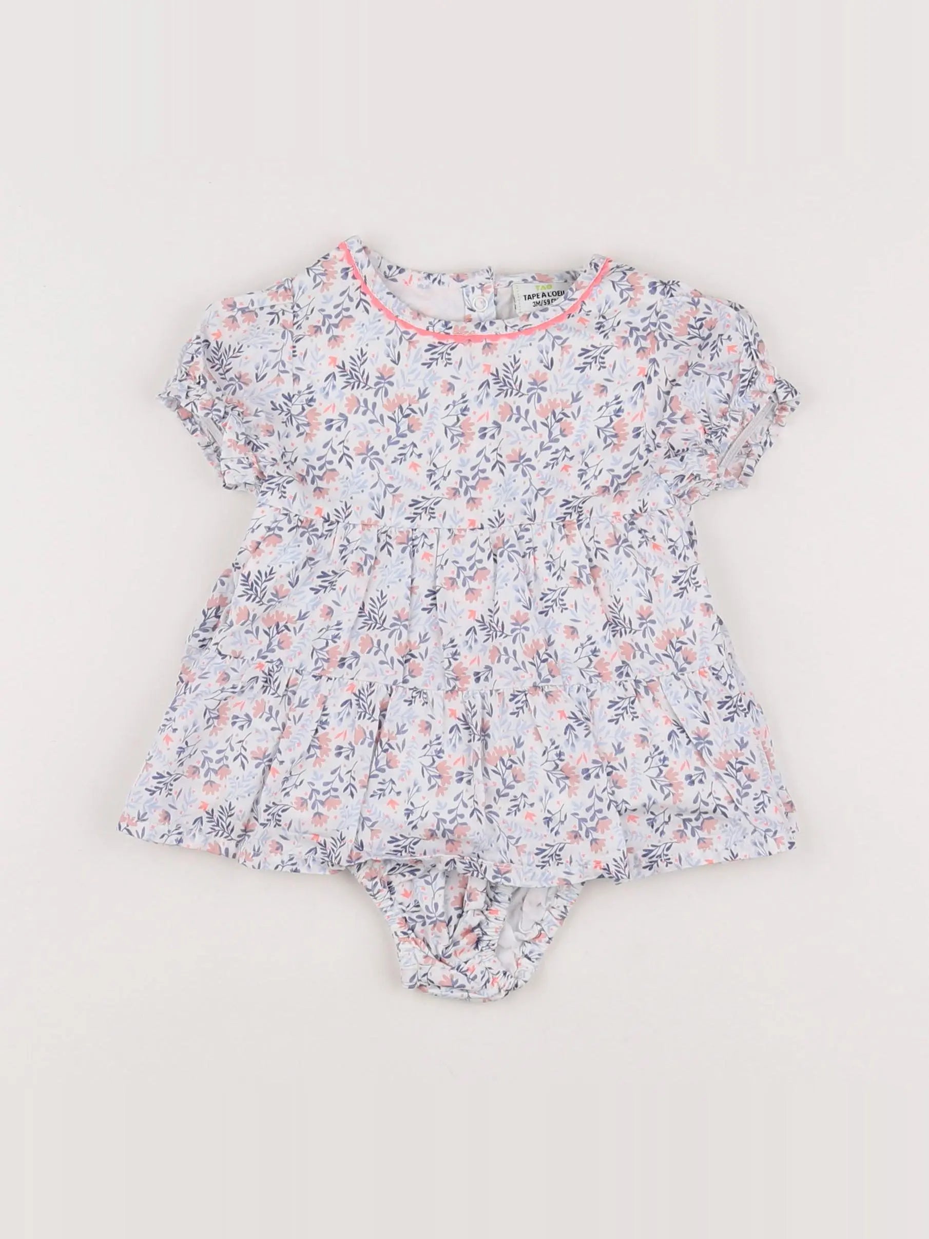 Tape à l'oeil - robe bleu, rose - 3 mois