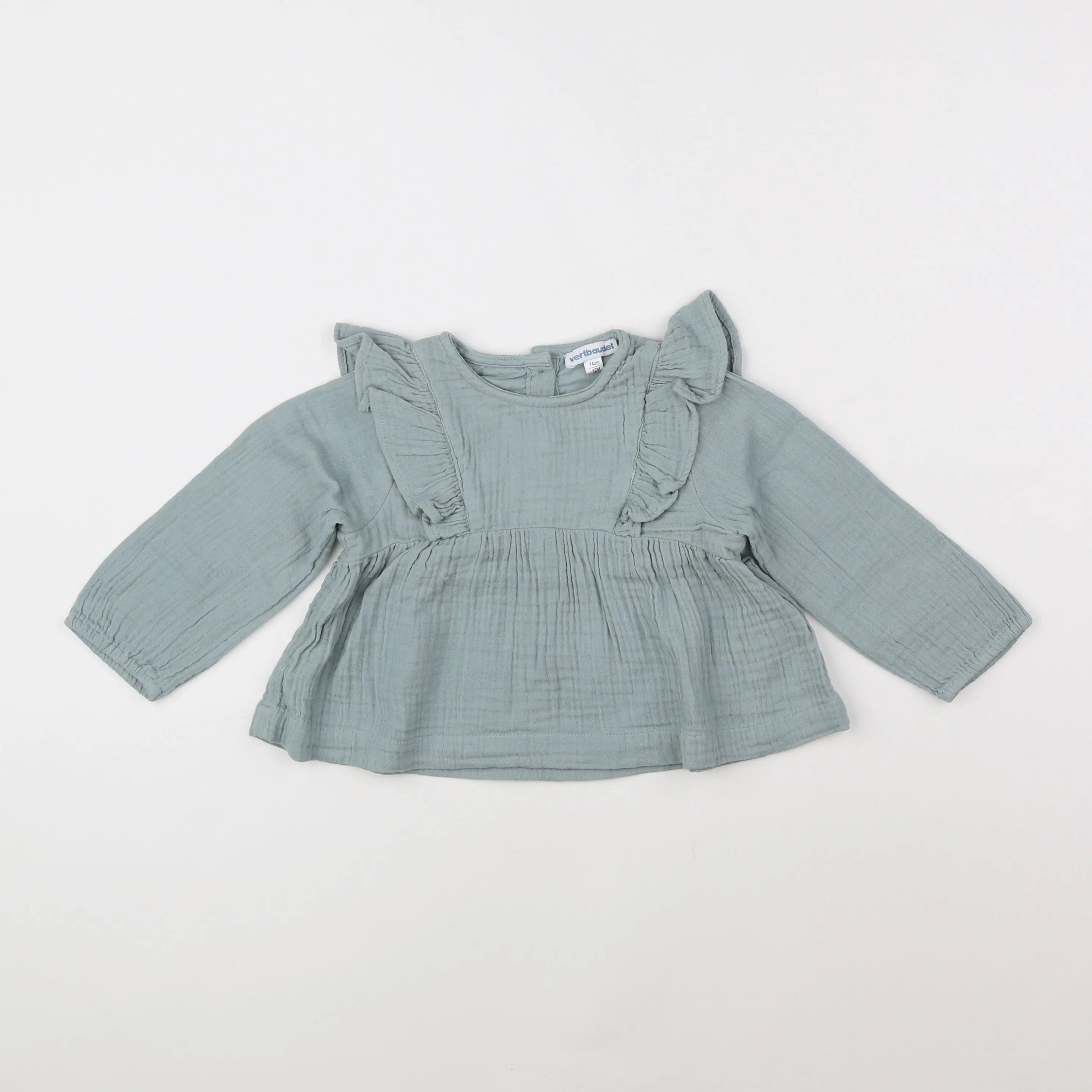 Vertbaudet - blouse vert - 12 mois