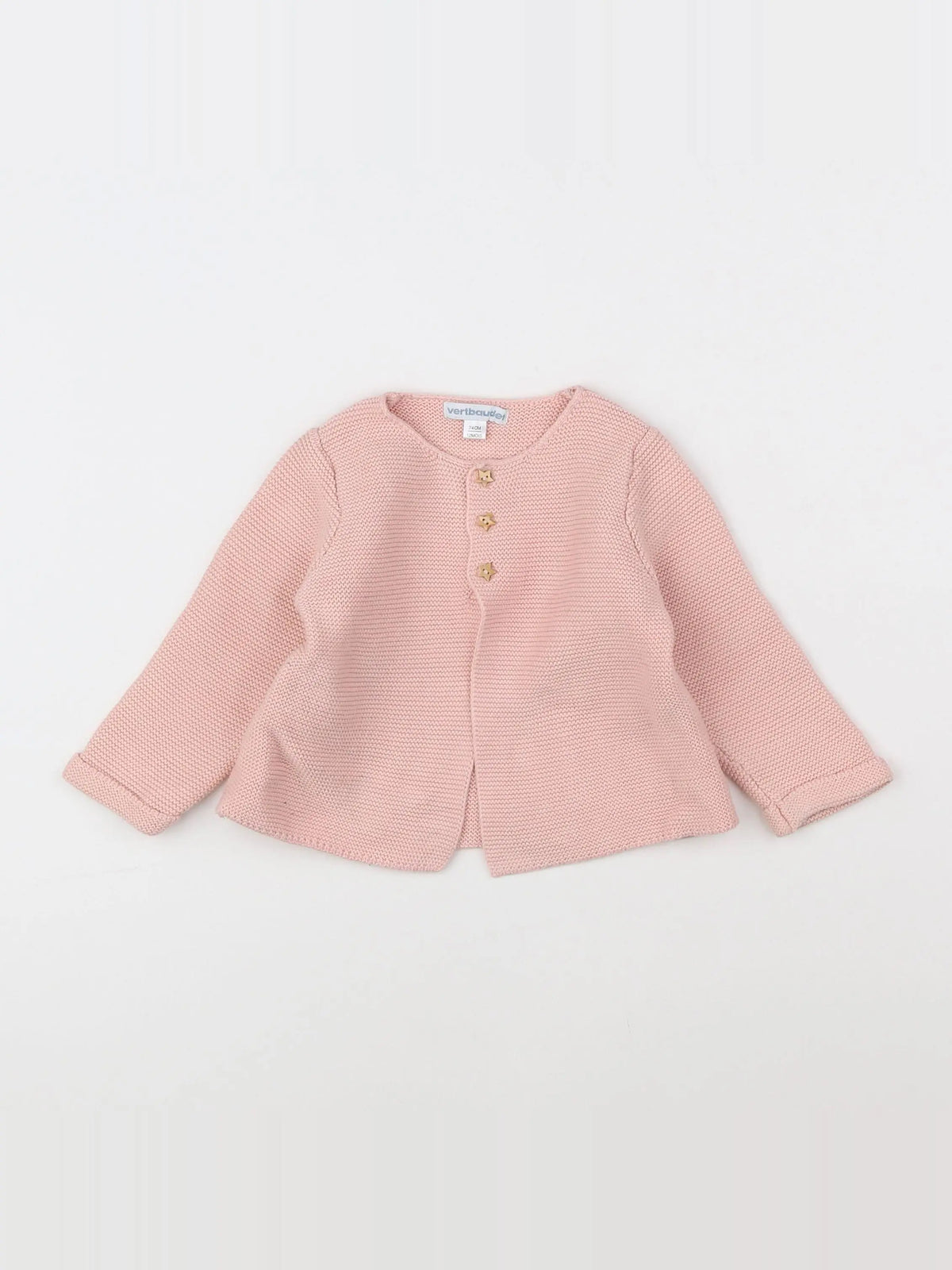 Vertbaudet - gilet rose - 12 mois