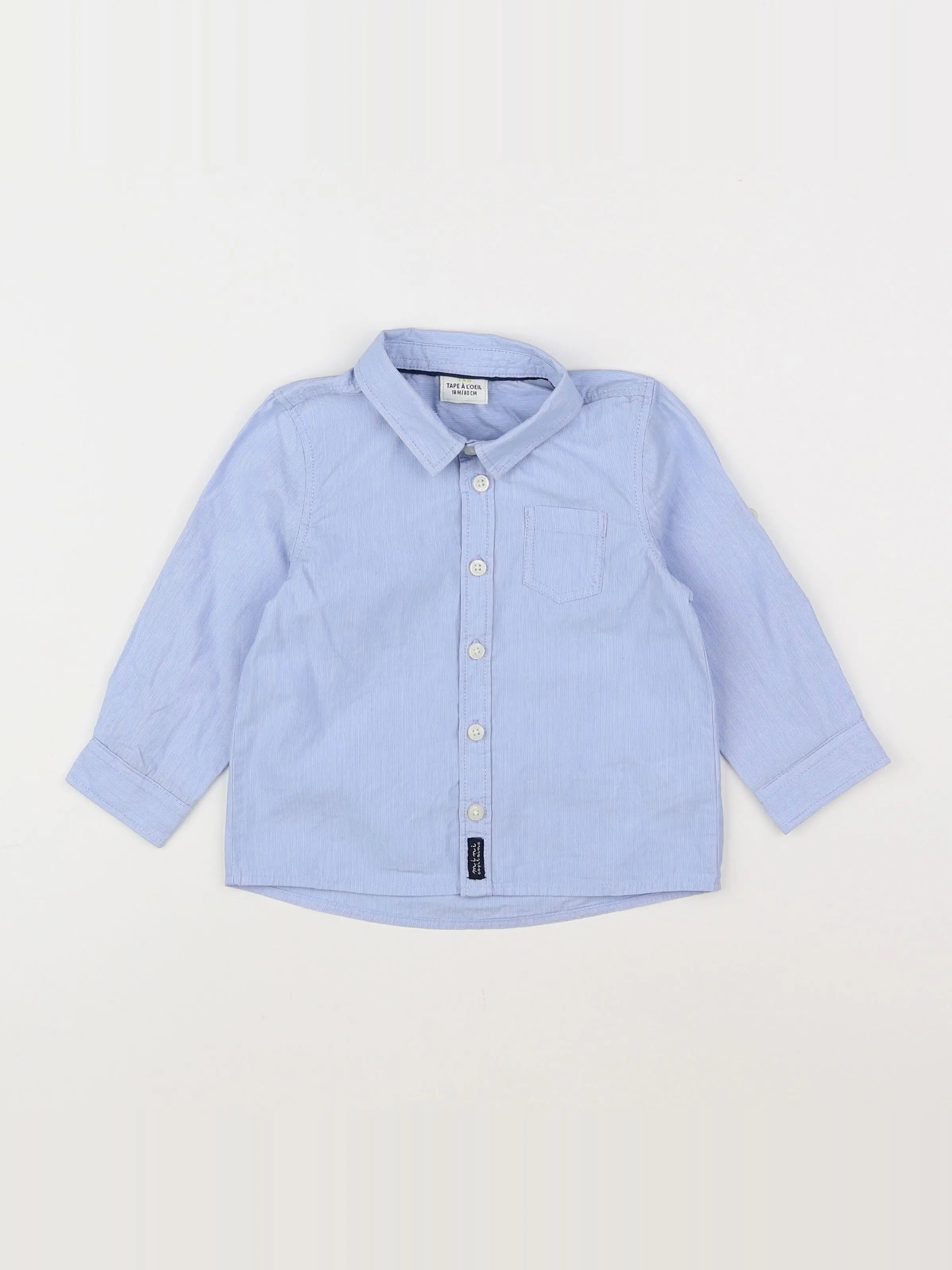 Tape à l'oeil - chemise blanc, bleu - 18 mois