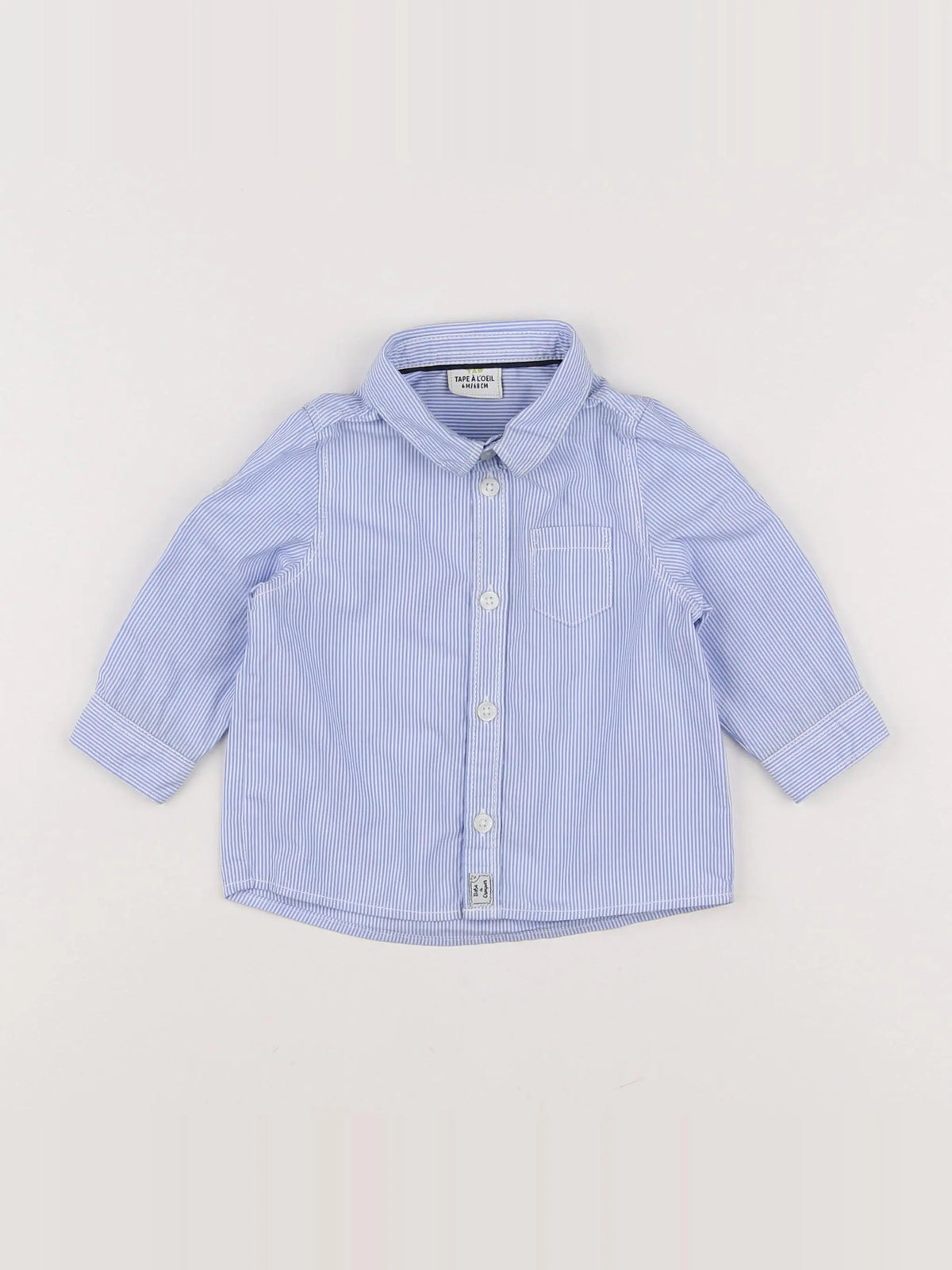Tape à l'oeil - chemise blanc, bleu - 6 mois