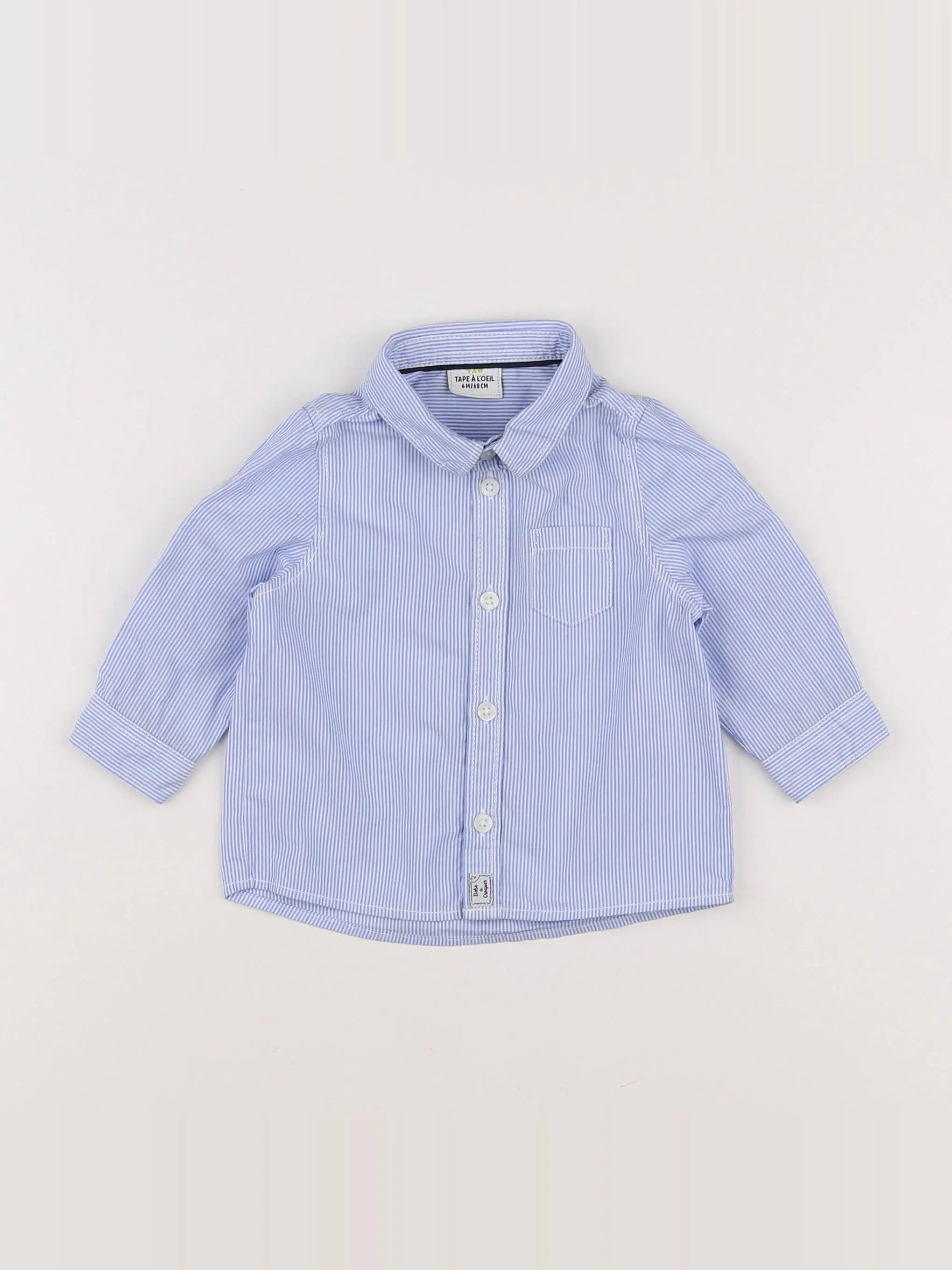 Tape à l'oeil - chemise blanc, bleu - 6 mois