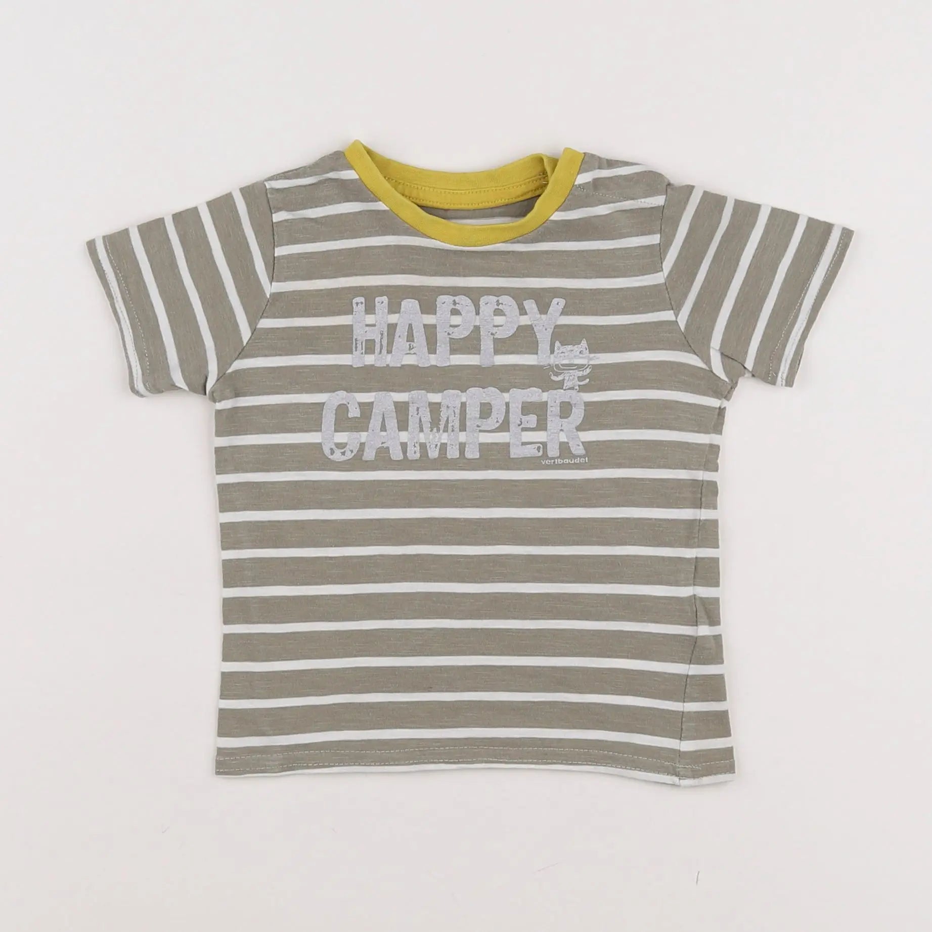 Vertbaudet - tee-shirt vert, blanc - 6 mois