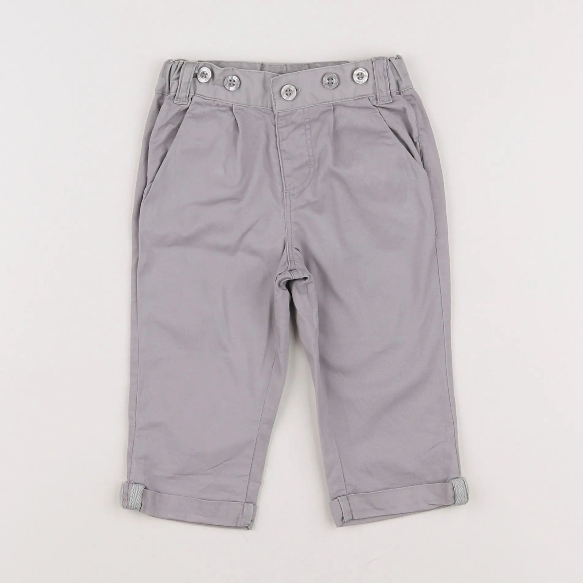 Vertbaudet - pantalon gris - 9 mois