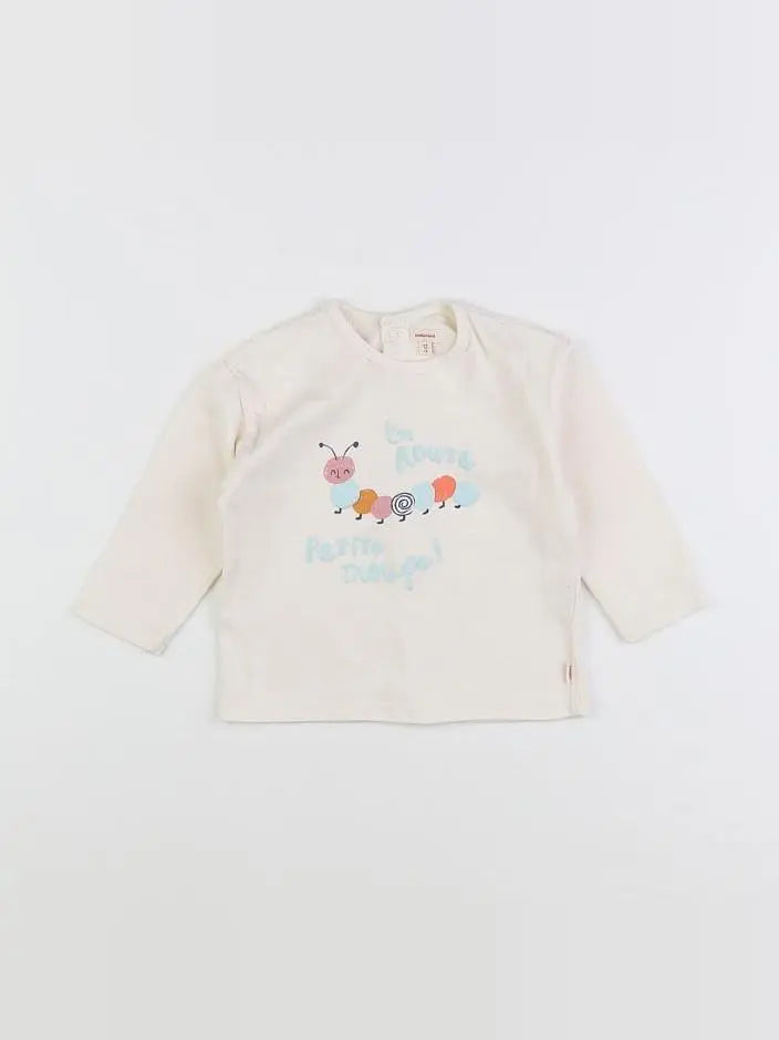 Catimini - tee-shirt blanc, bleu - 12 mois